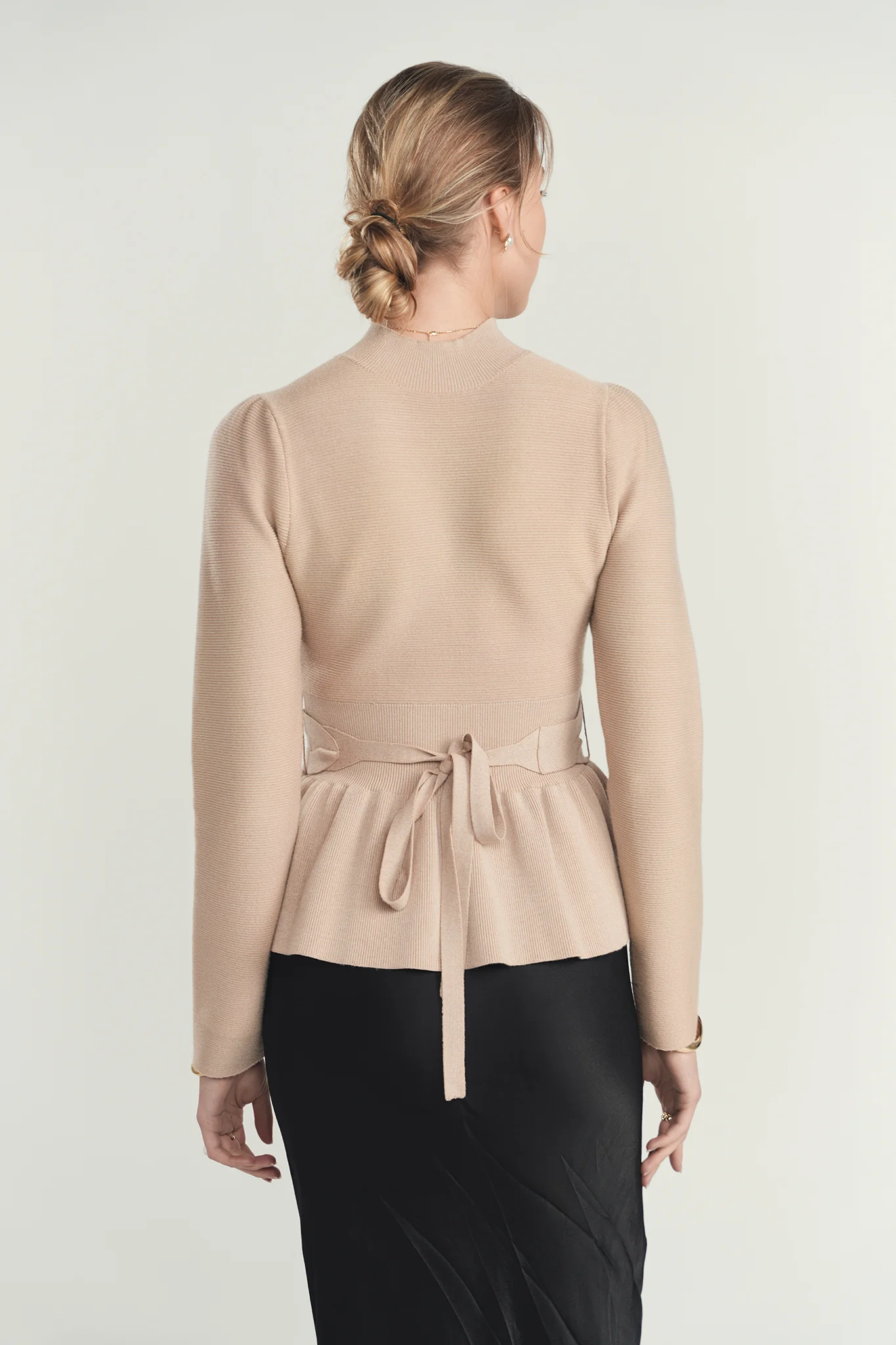 Ellie Makir Shimmer Peplum Sweater - Image 3