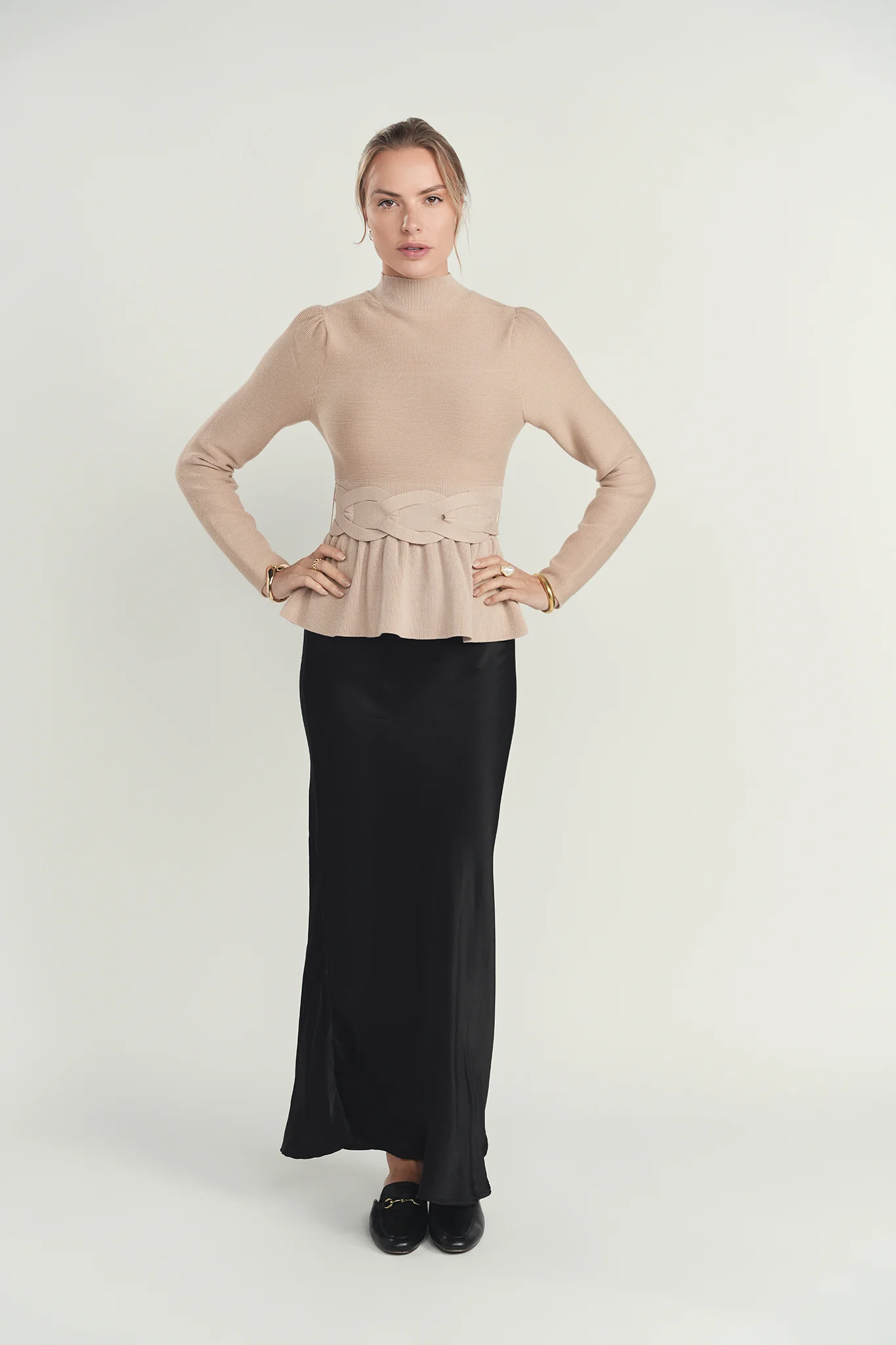 Ellie Makir Shimmer Peplum Sweater - Image 4
