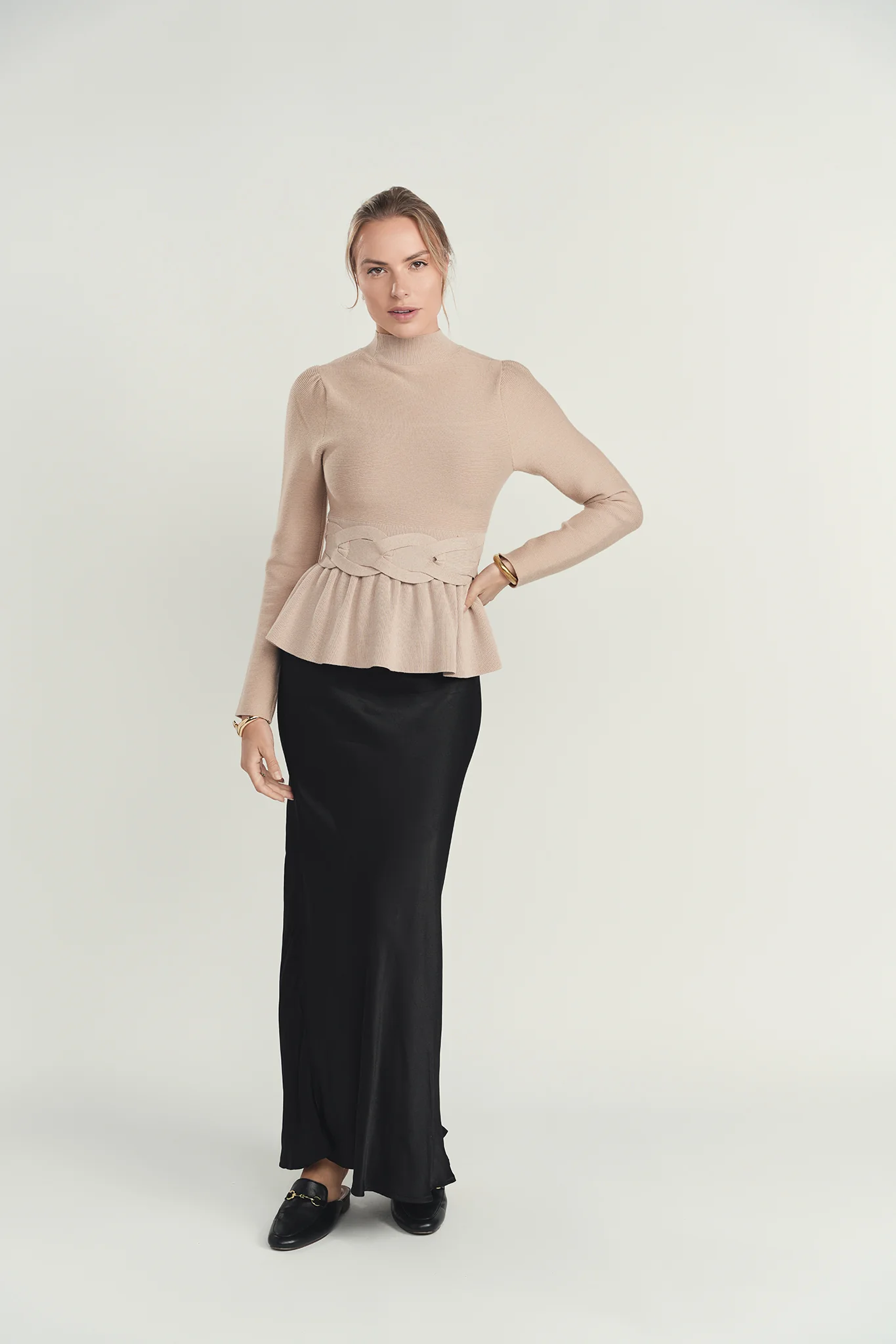 Ellie Makir Shimmer Peplum Sweater - Image 5