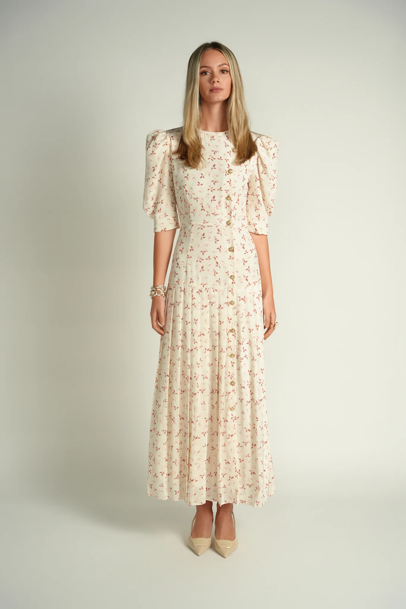 Ellie Makir Silk Aline Pleated Dress - Image 2
