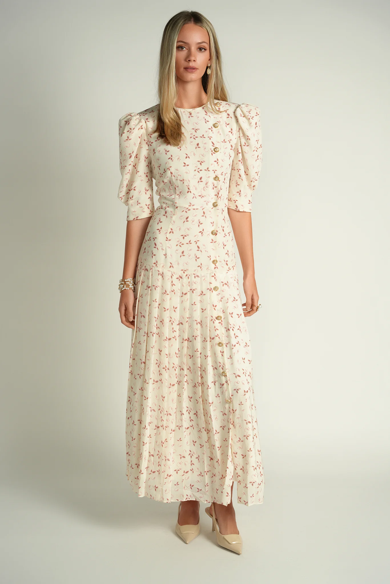 Ellie Makir Silk Aline Pleated Dress - Image 5