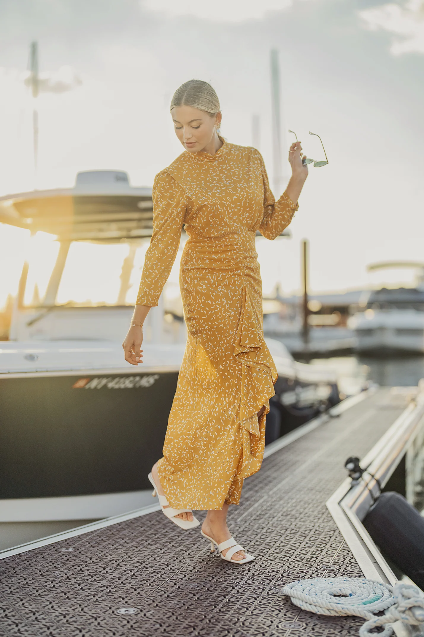 Ellie Makir Terra Bloom Ruched Dress - Image 5