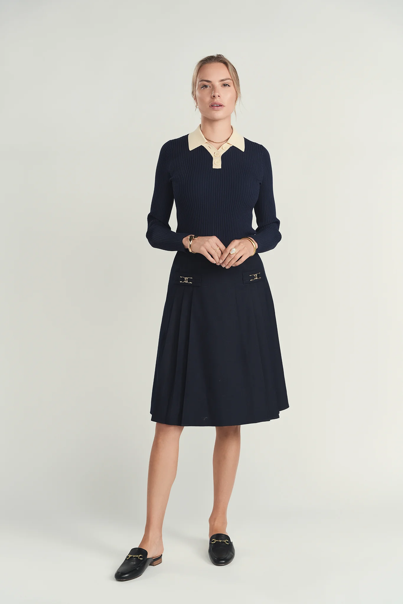 Ellie Makir Wool Pleated Skirt - Image 2