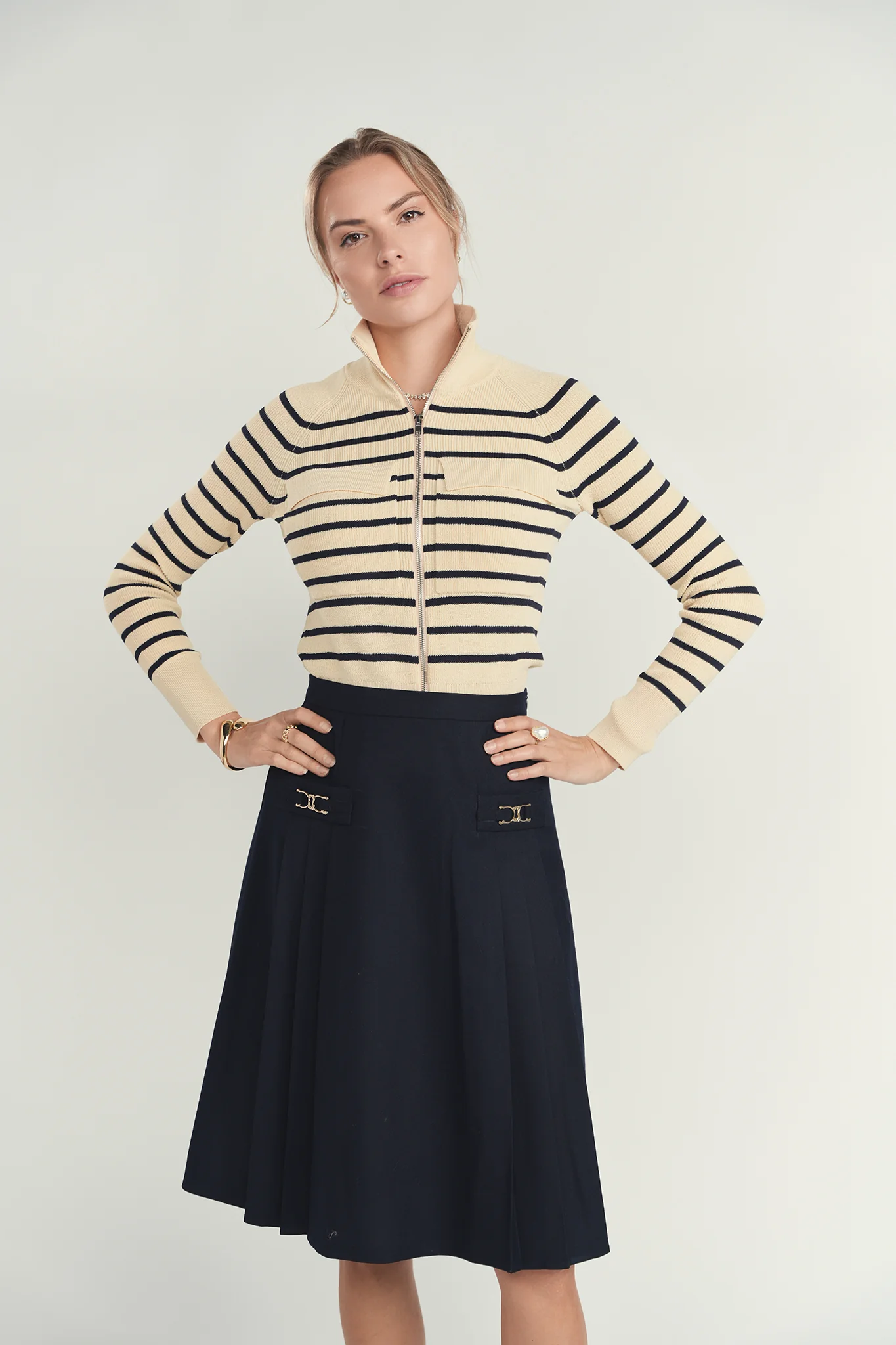 Ellie Makir Wool Pleated Skirt - Image 3