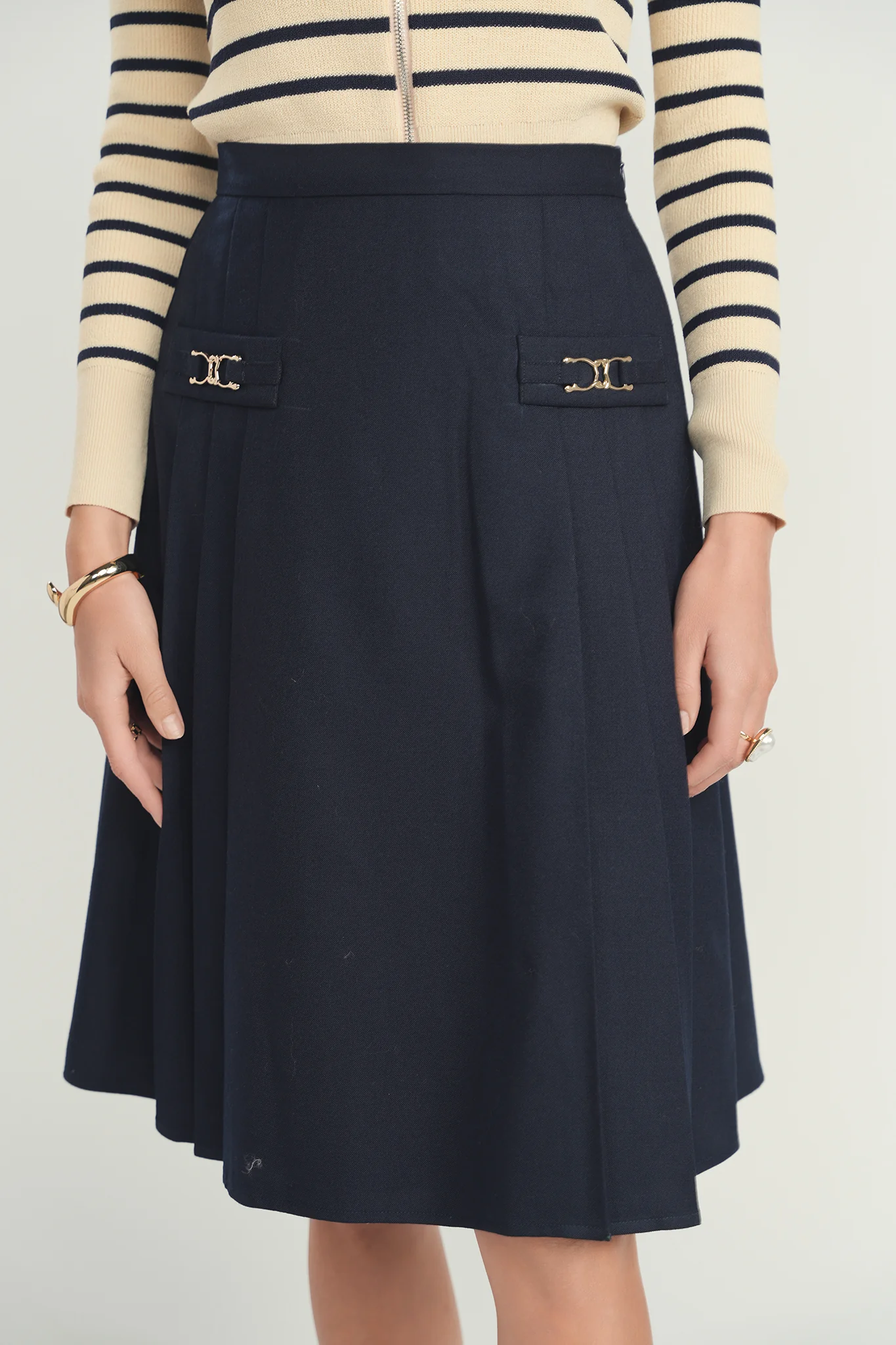 Ellie Makir Wool Pleated Skirt - Image 4