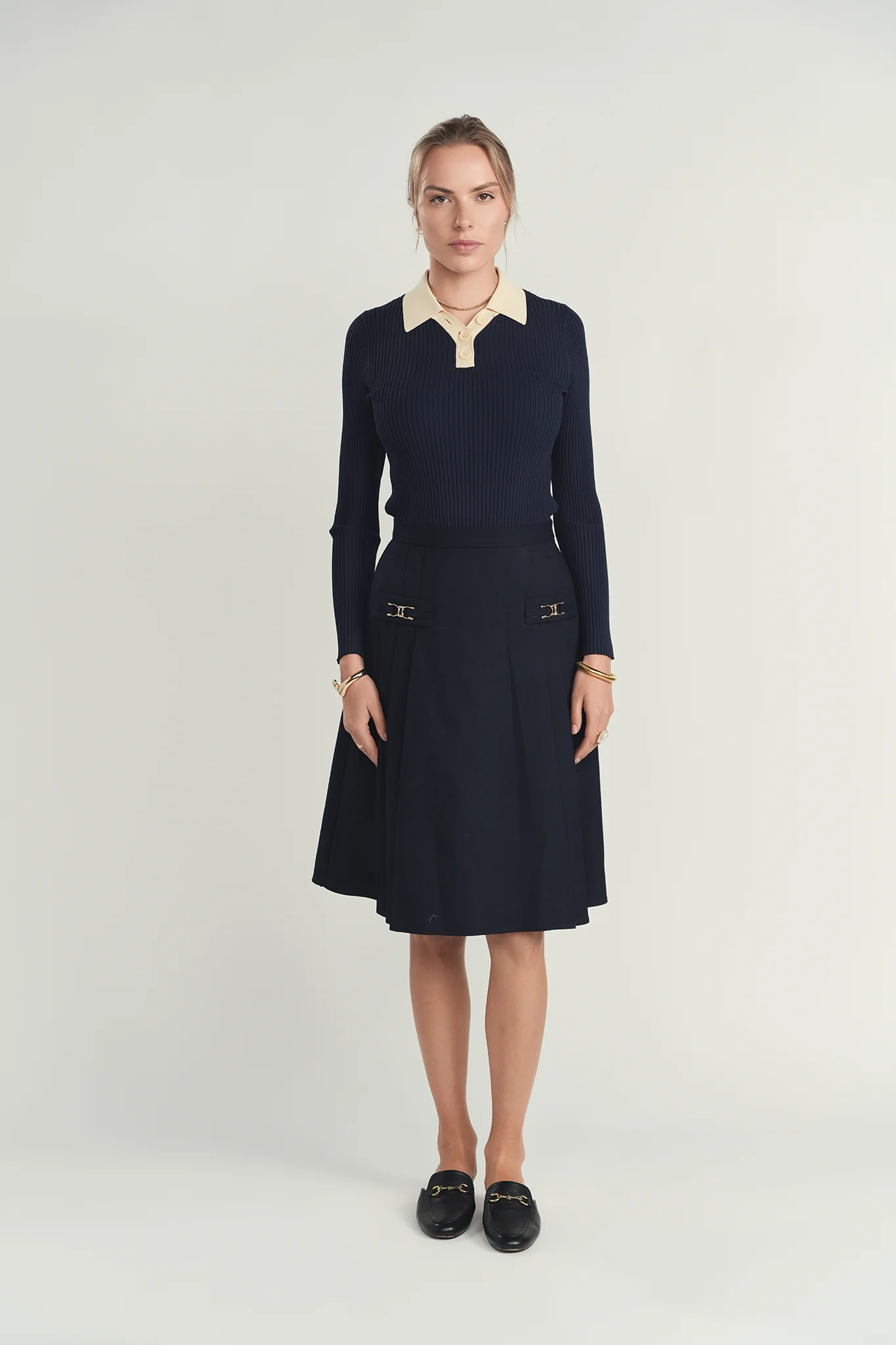Ellie Makir Wool Pleated Skirt - Image 5