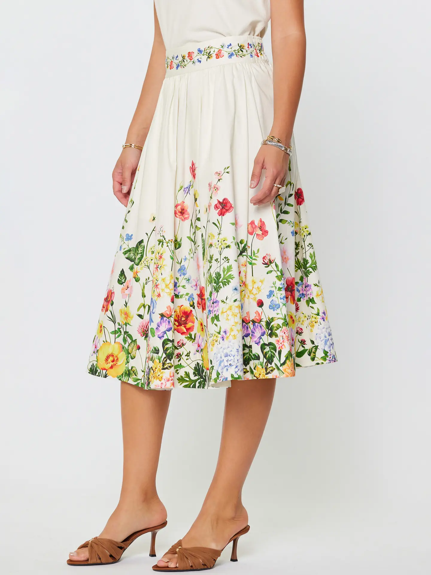 Floral Printed Aline Midi Skirt - Image 2