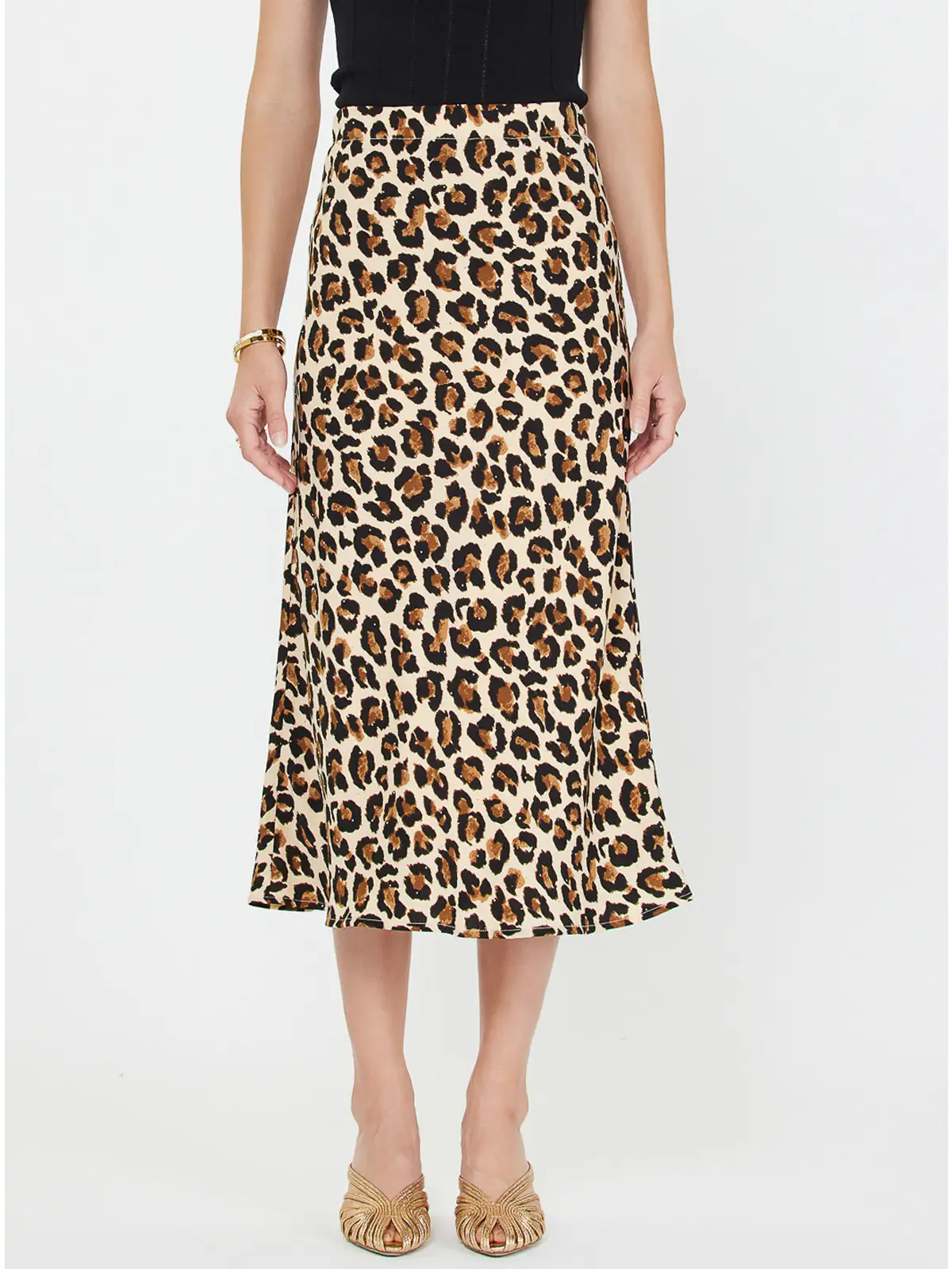 Leopard Print Midi Skirt