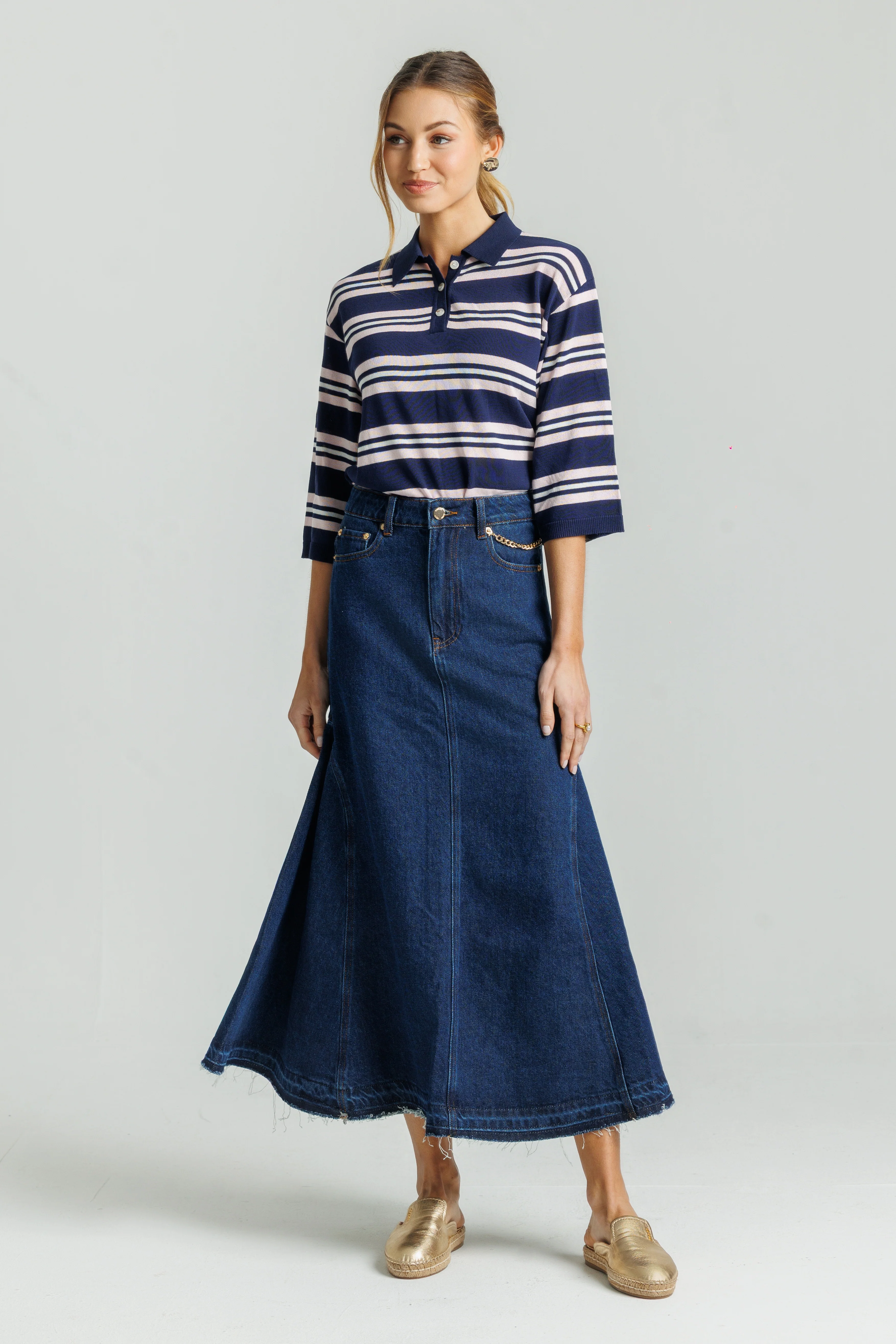 Loup Chain Denim Skirt - Image 2