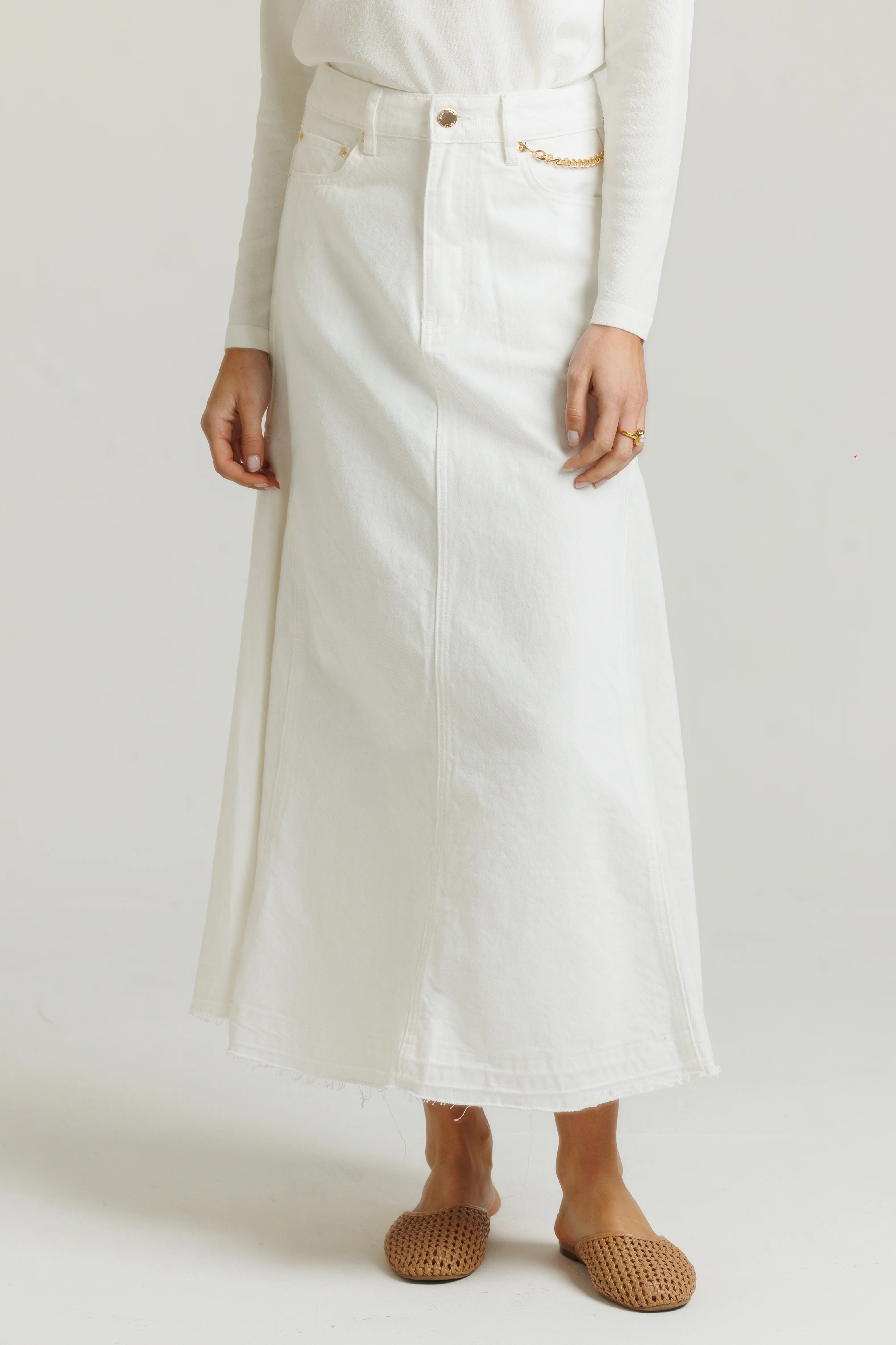 Loup Chain Denim Skirt - Image 3