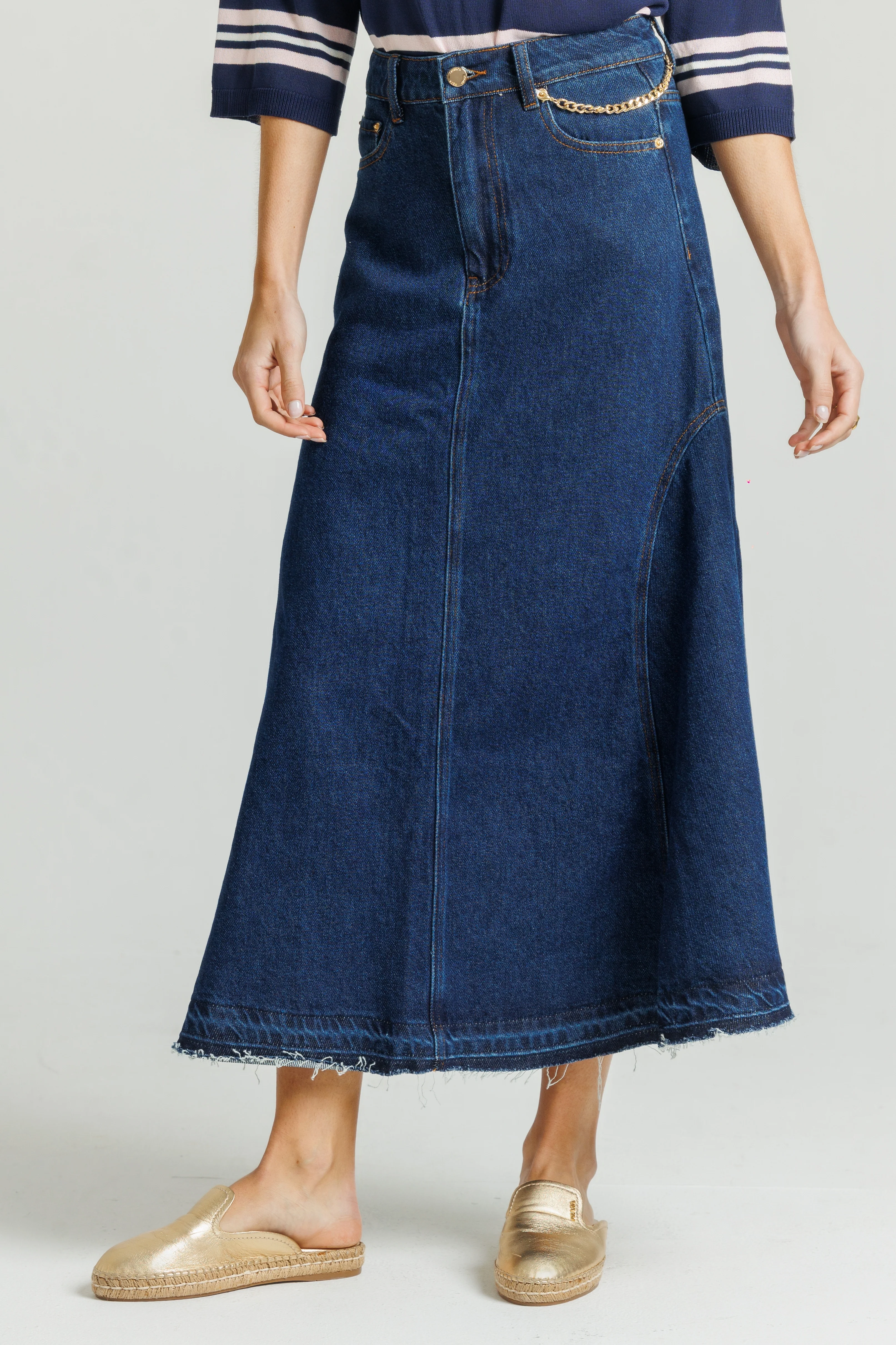 Loup Chain Denim Skirt - Image 4