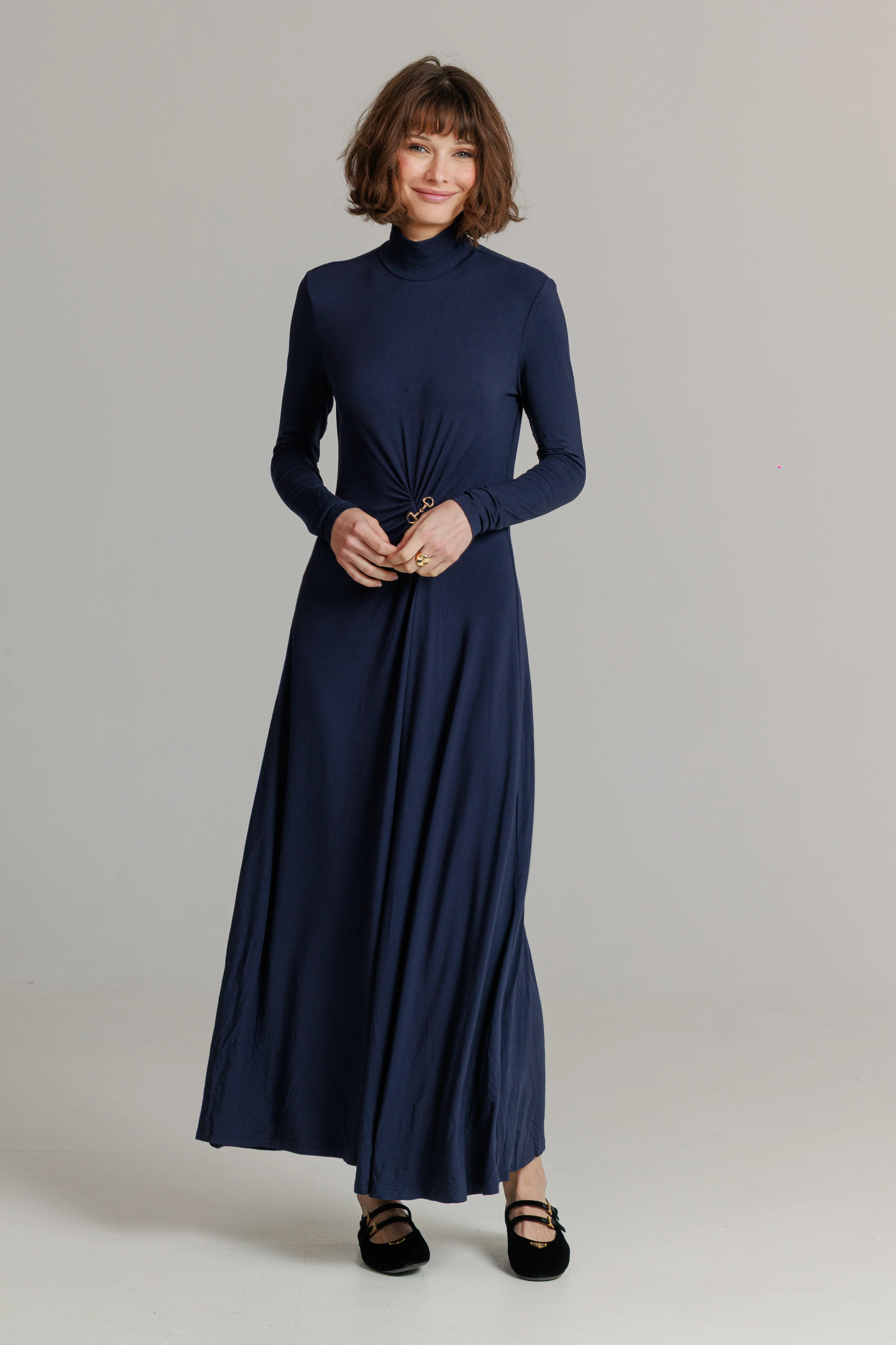 Loup Knot Maxi Dress Navy - Image 4