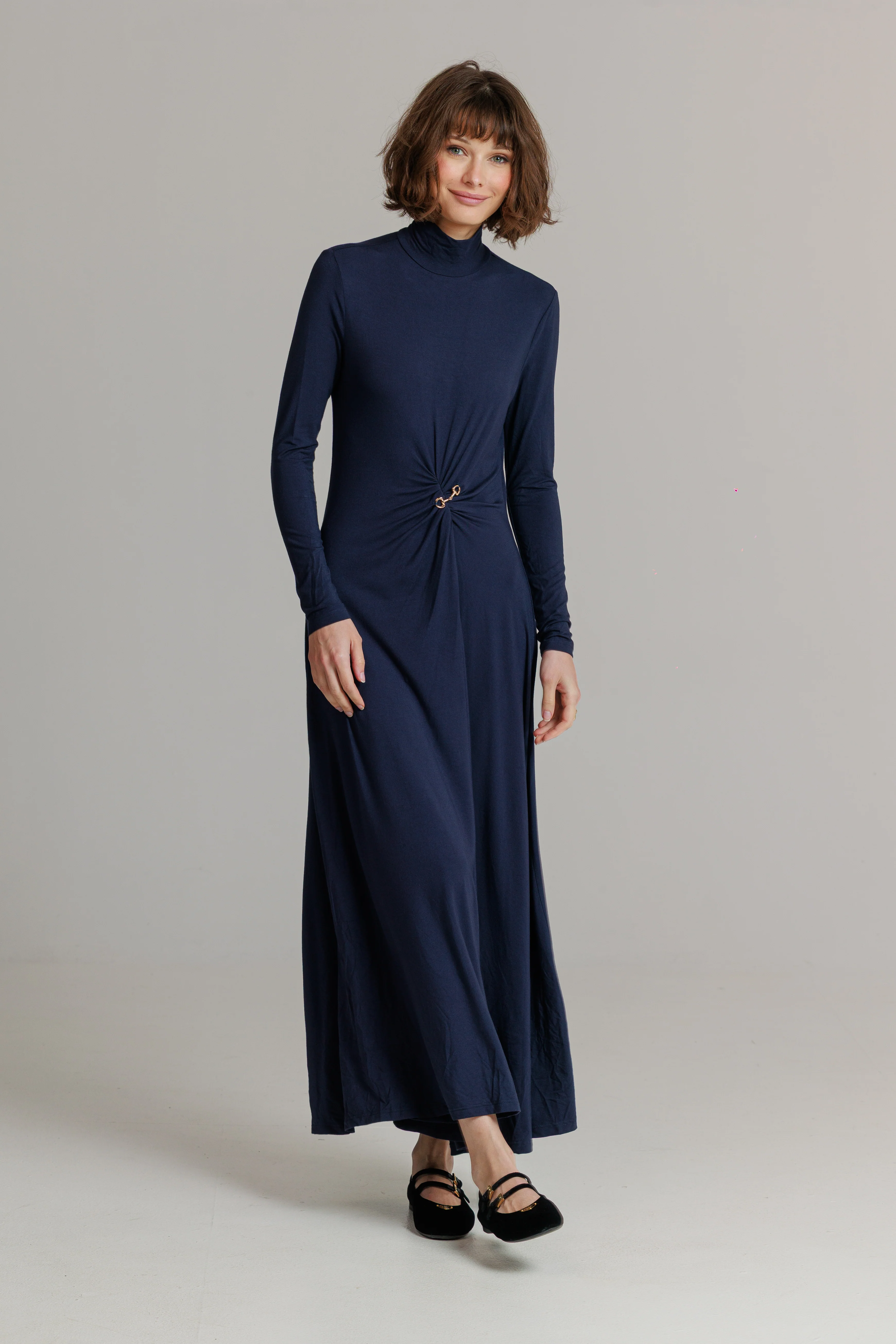 Loup Knot Maxi Dress Navy - Image 5