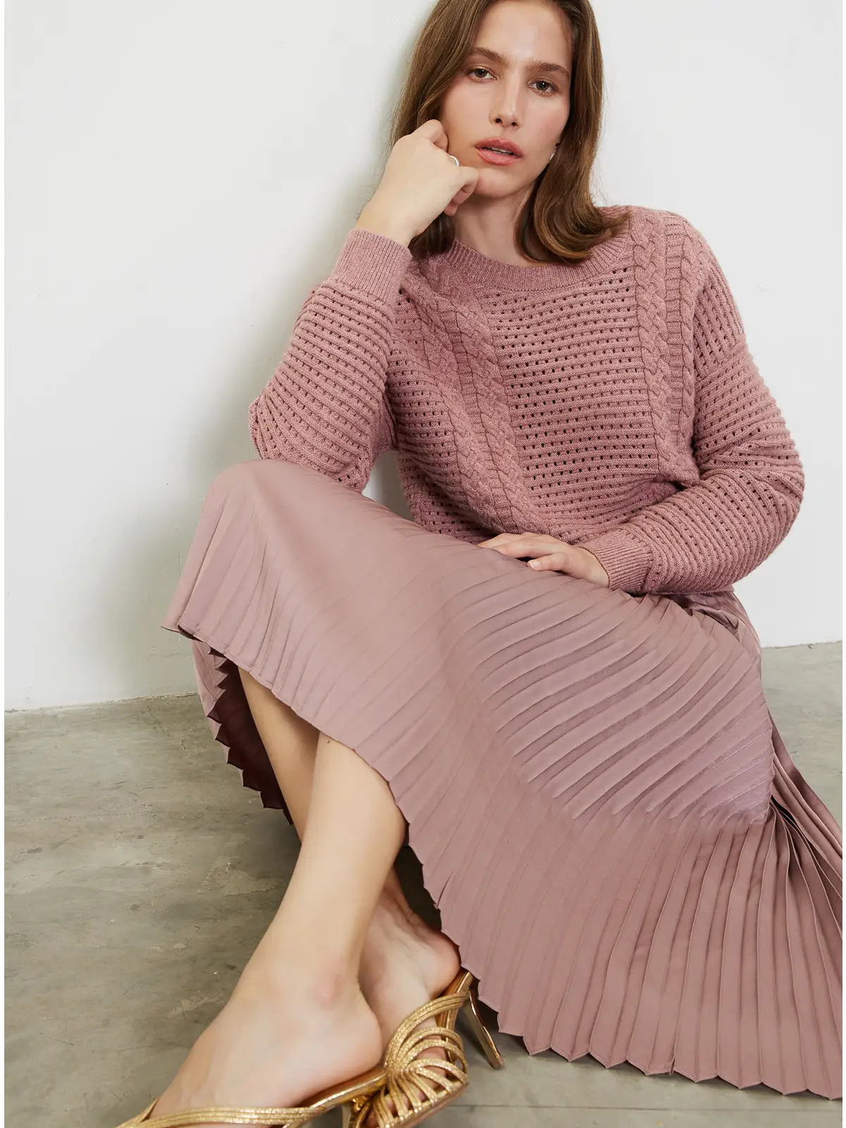 Mila Pullover Sweater & Pleated Dress Set - Image 2