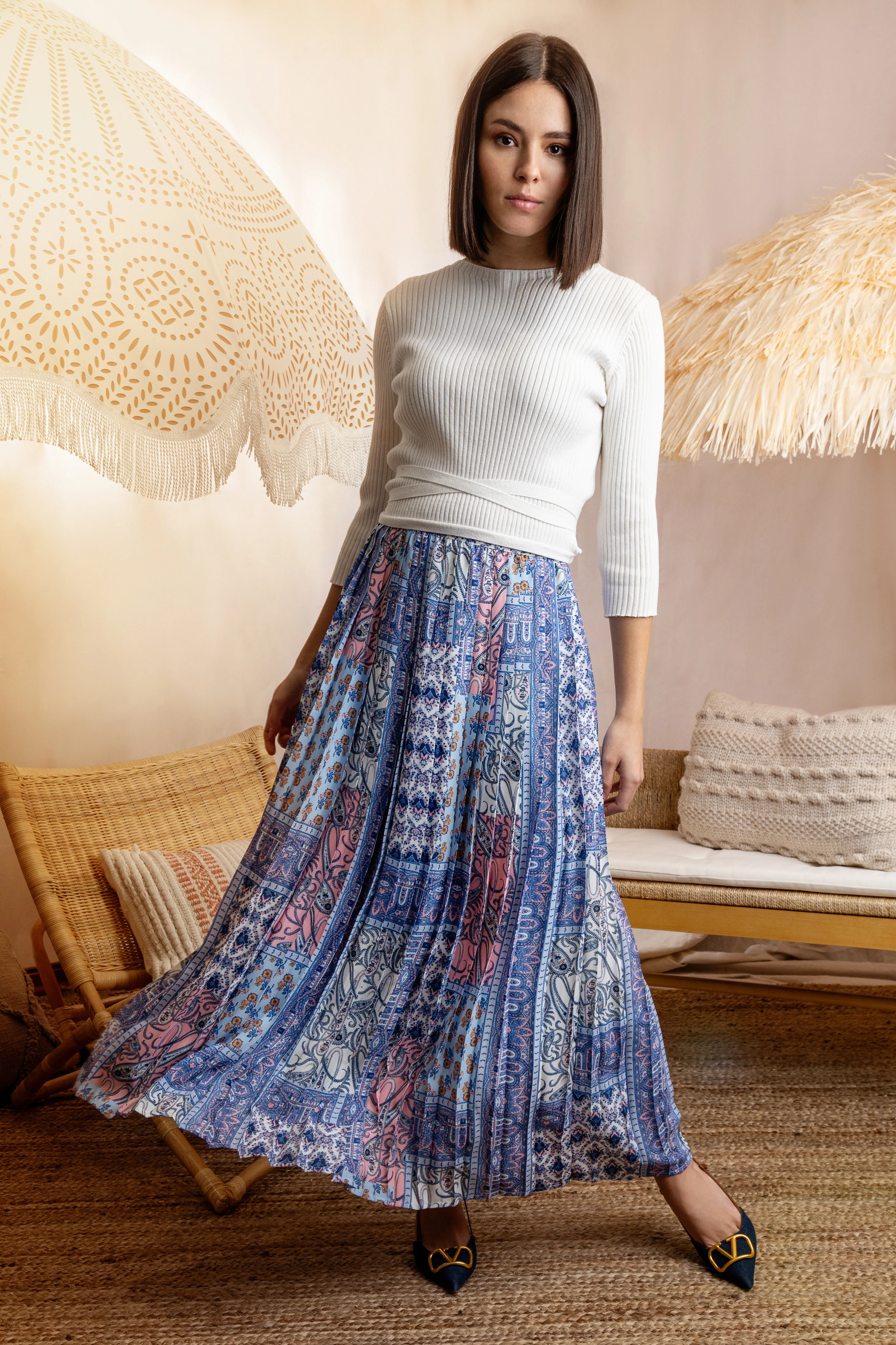 Mun Chiffon Patchwork Skirt - Image 2