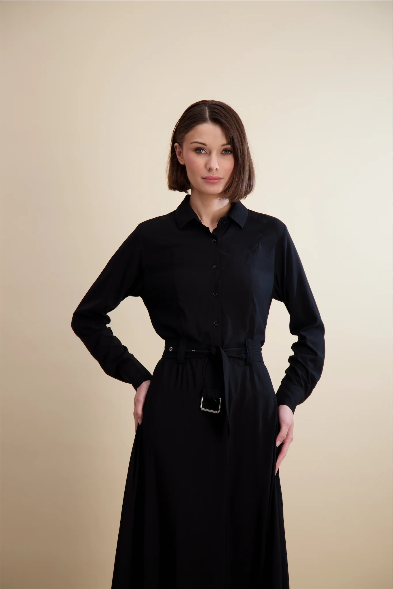 Pashmina Belted Maxi Black - Image 4