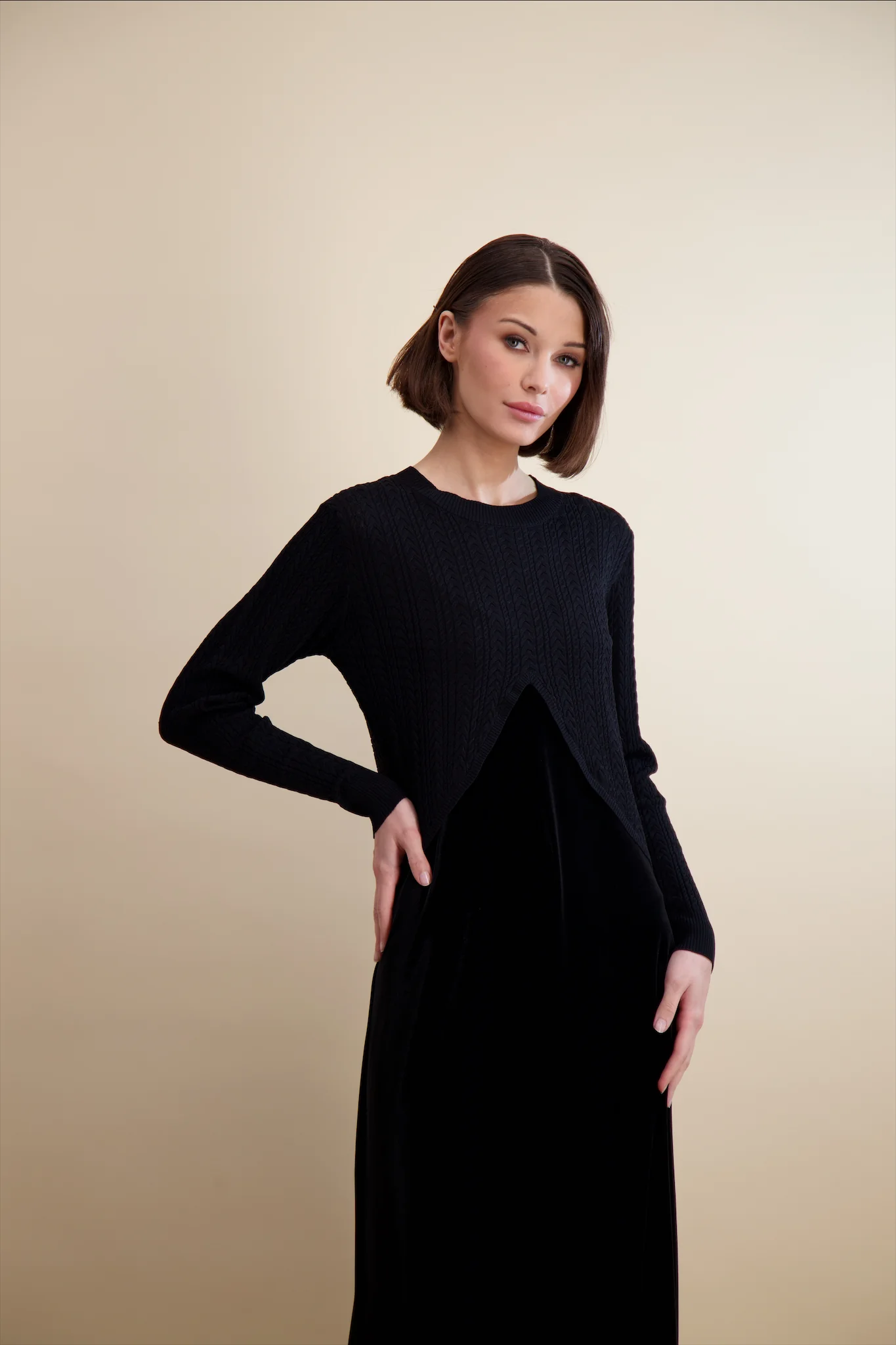 Pashmina Cable Knit Overlay Maxi - Image 4