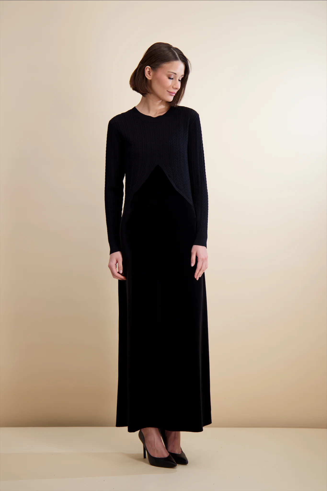 Pashmina Cable Knit Overlay Maxi - Image 5