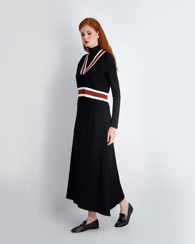 Pashmina Knit Rib Skirt Black - Image 5