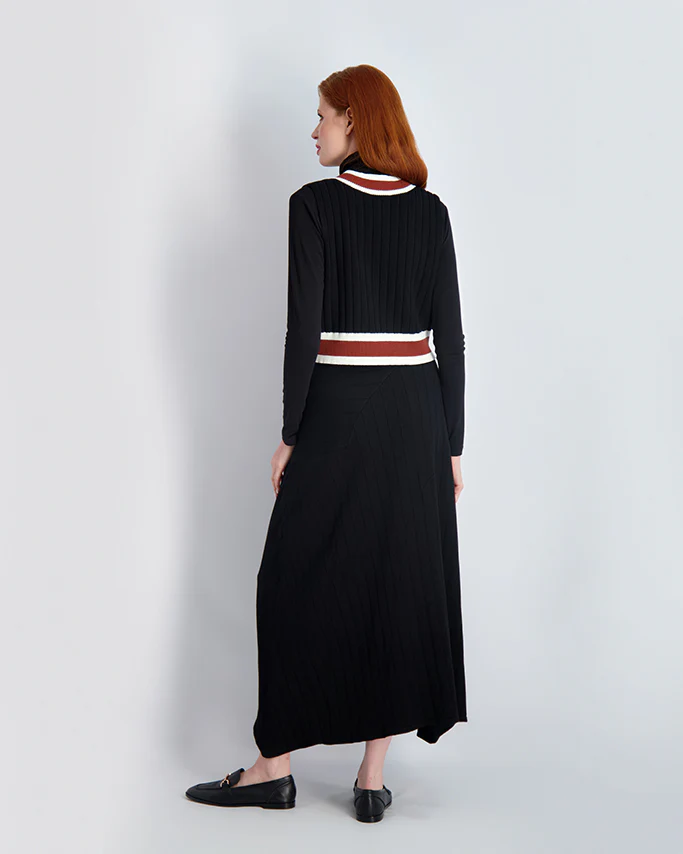 Pashmina Knit Rib Skirt Black - Image 6