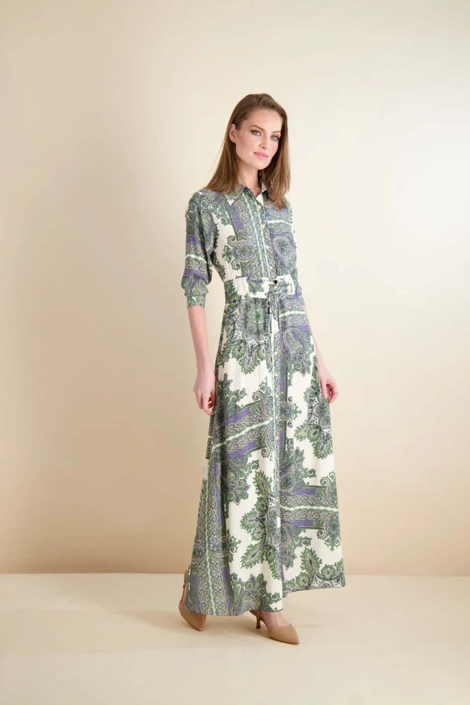 Pashmina Laced Waist Maxi Print - Image 2