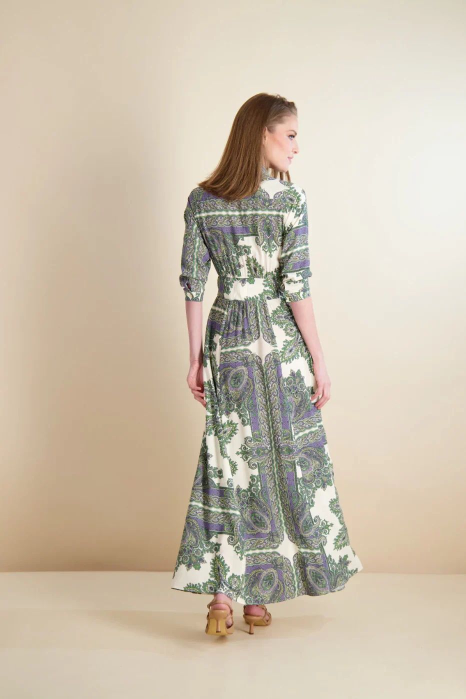 Pashmina Laced Waist Maxi Print - Image 4