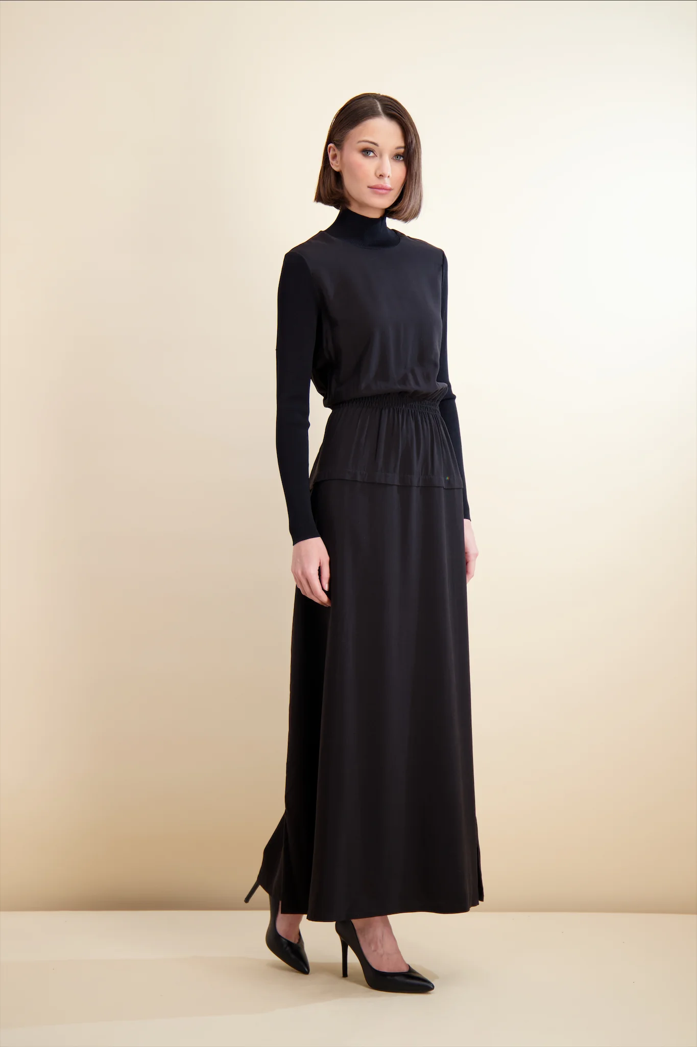 Pashmina Mock Neck Cinched Maxi - Image 5