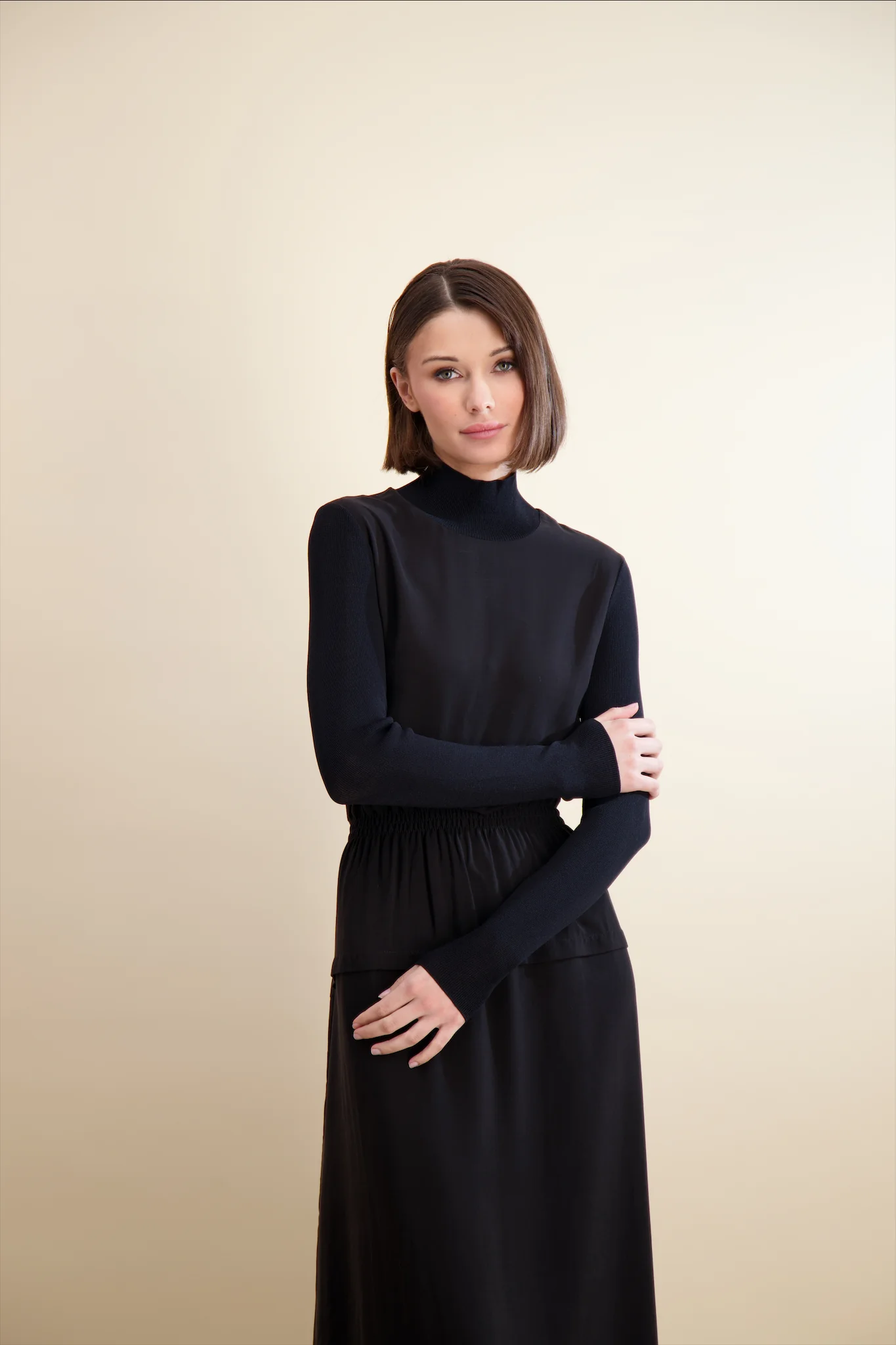 Pashmina Mock Neck Cinched Maxi - Image 6