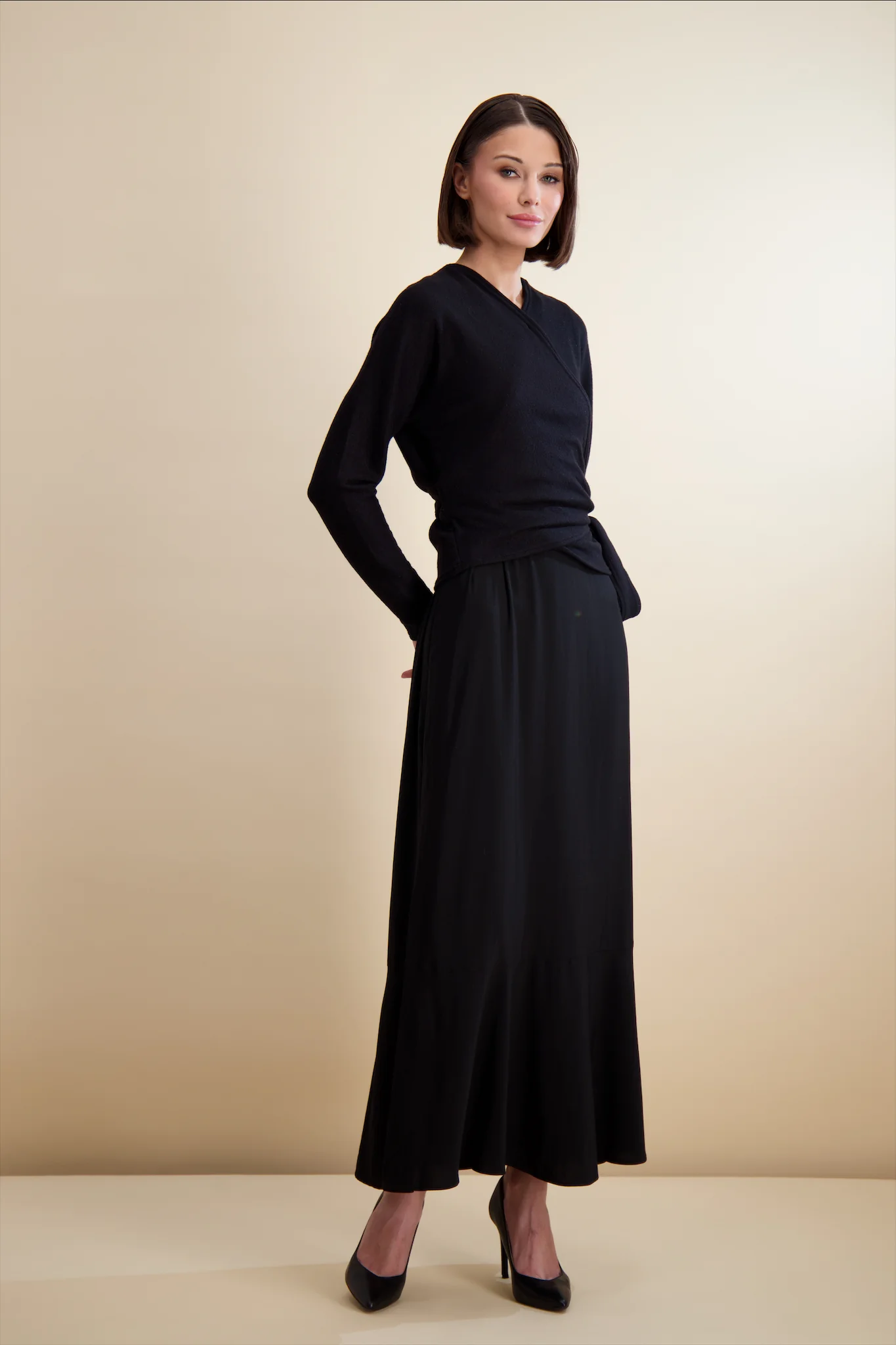 Pashmina Wrap Overlay Maxi Black - Image 5
