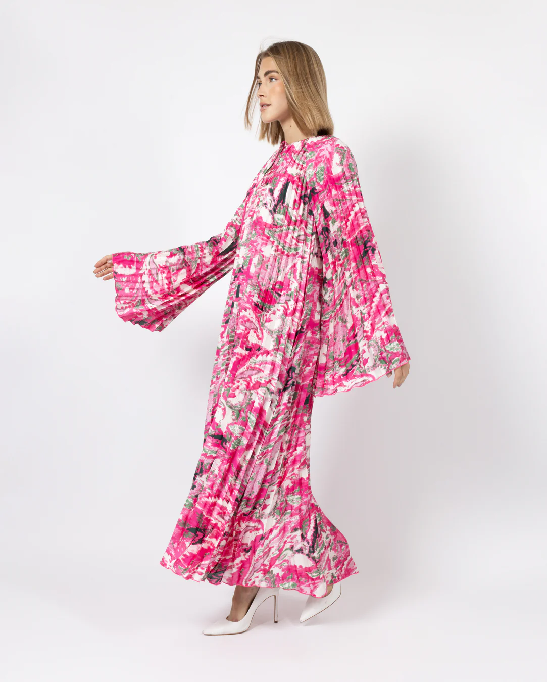 Pink Pleat Dress - Image 2
