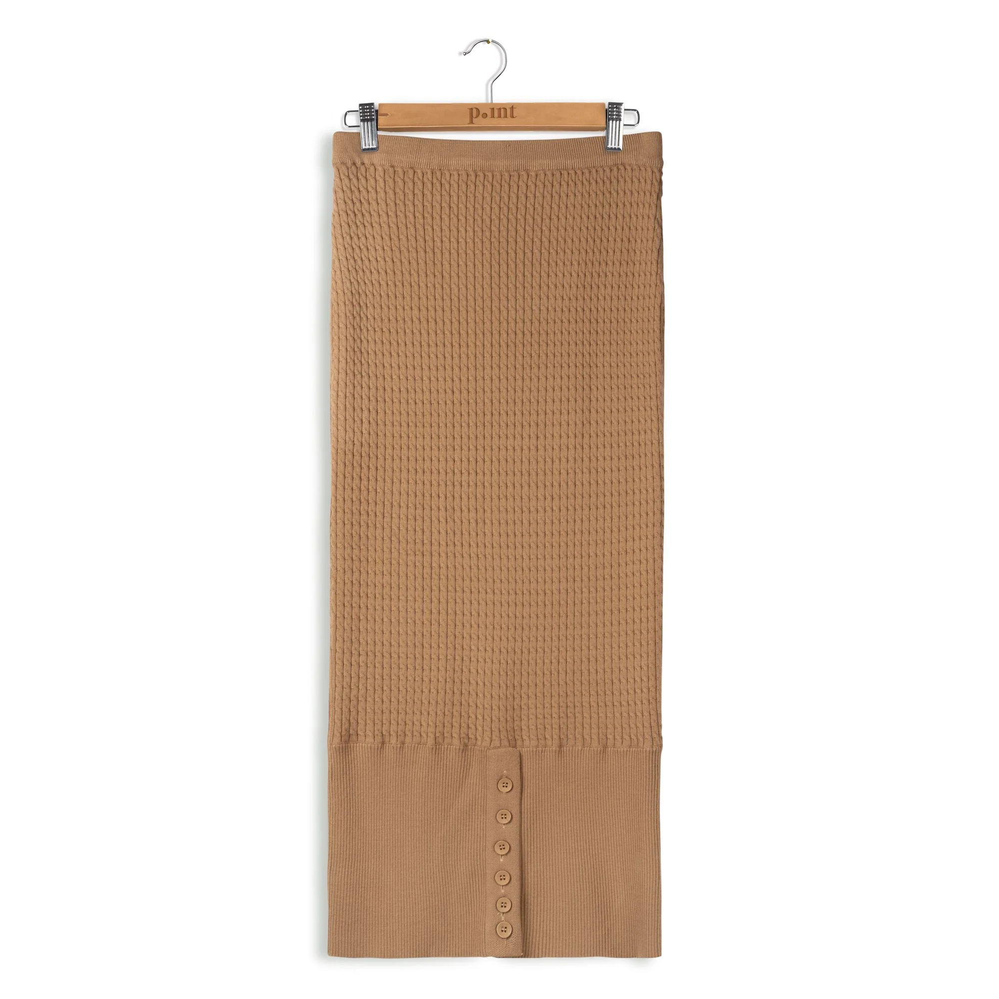 Point Cable Button Skirt