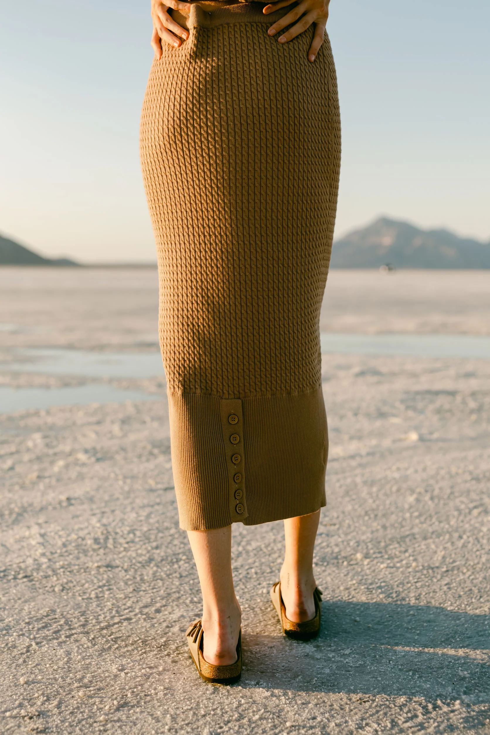 Point Cable Button Skirt - Image 2