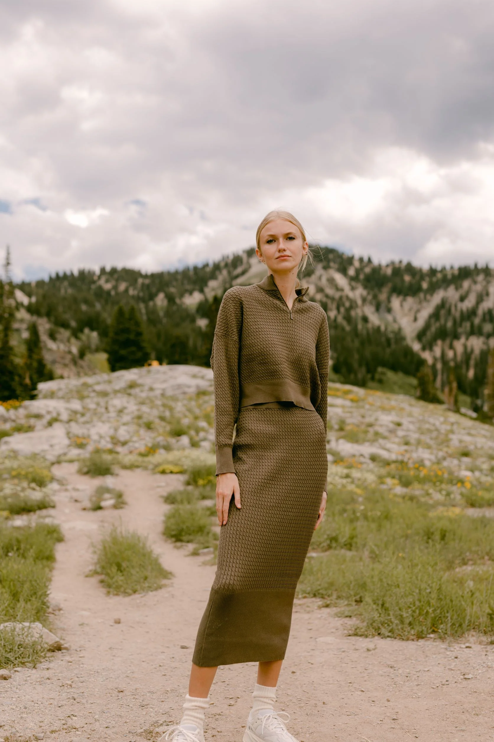 Point Cable Button Skirt - Image 8
