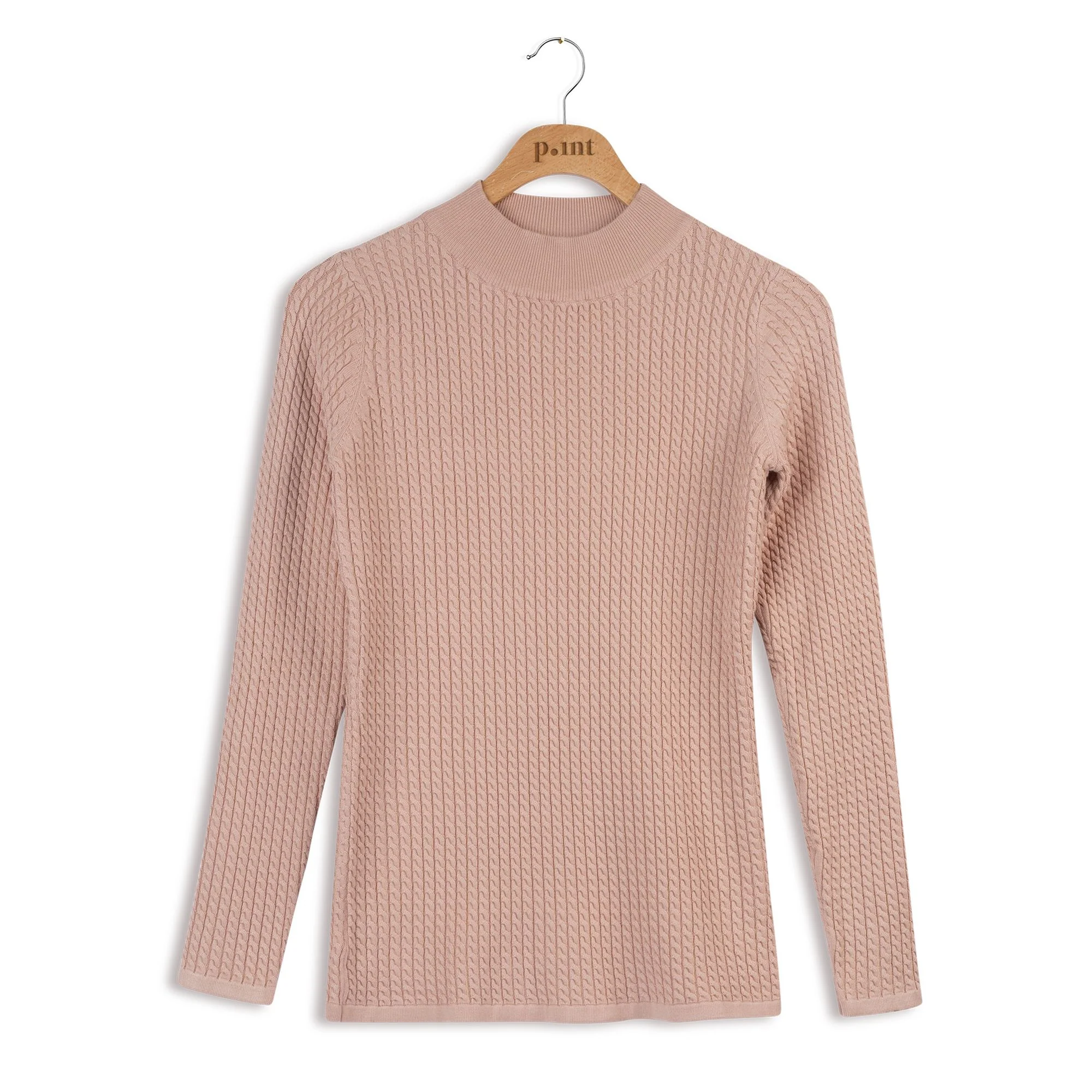 Point Cable Knit Mock Neck - Image 10