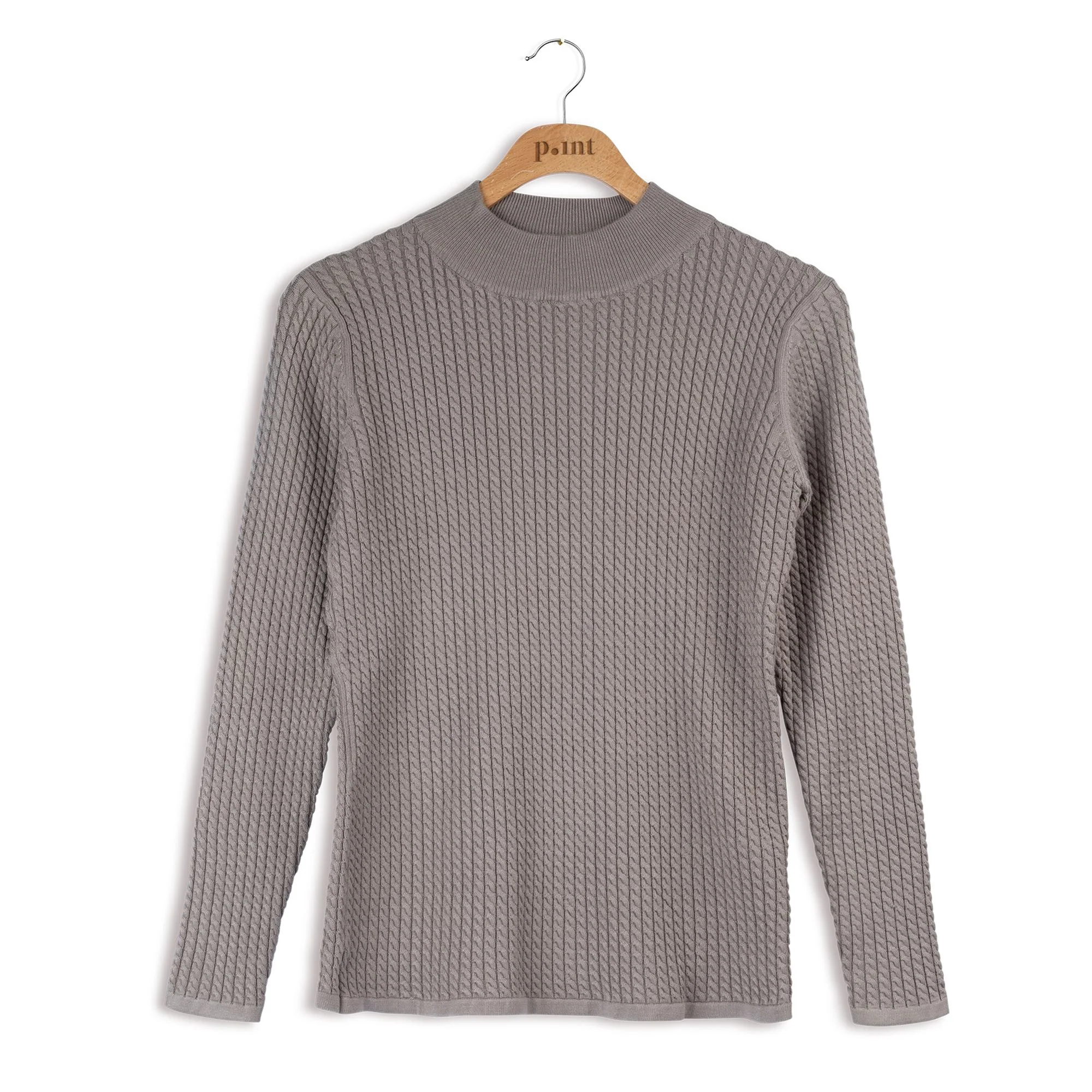 Point Cable Knit Mock Neck - Image 11