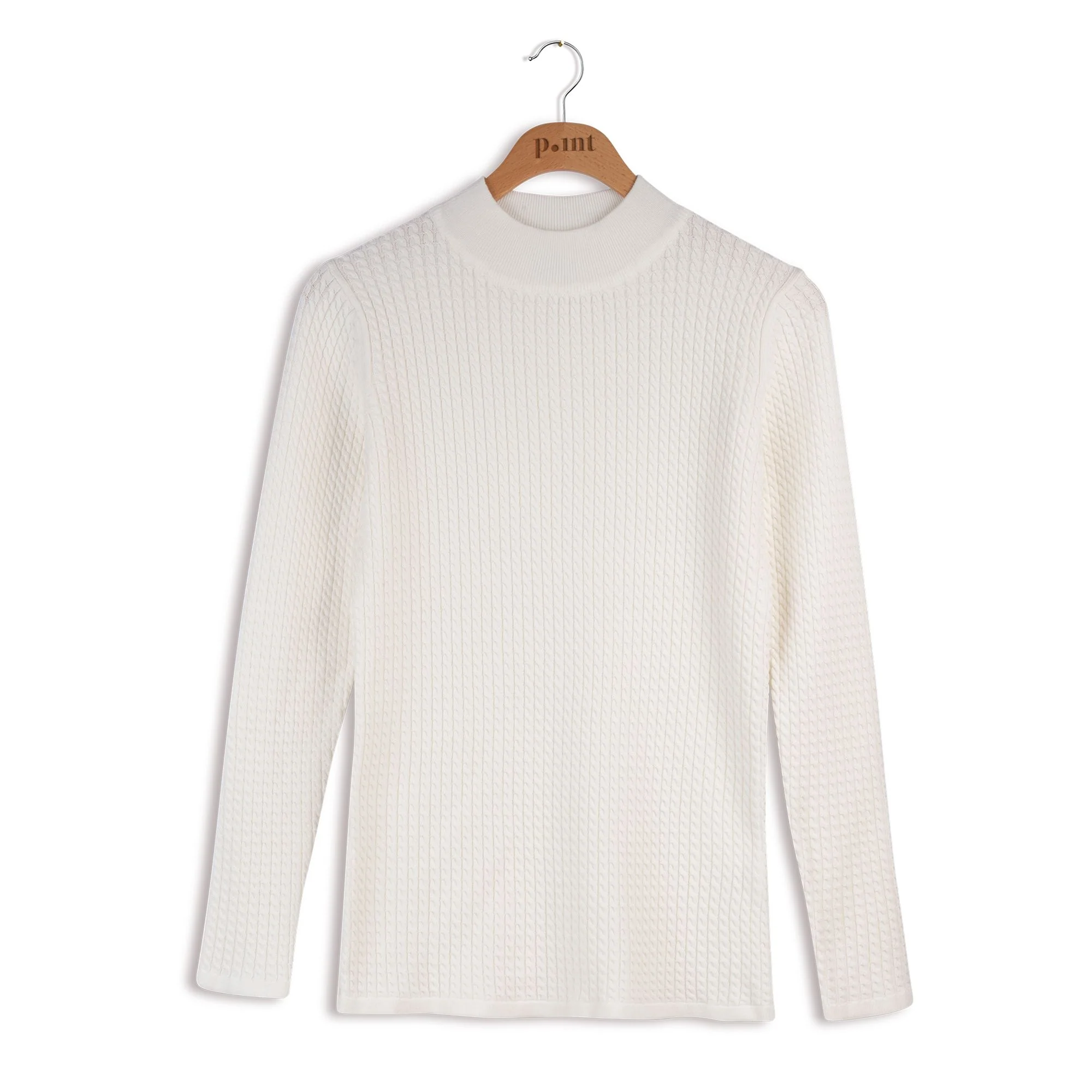 Point Cable Knit Mock Neck - Image 6