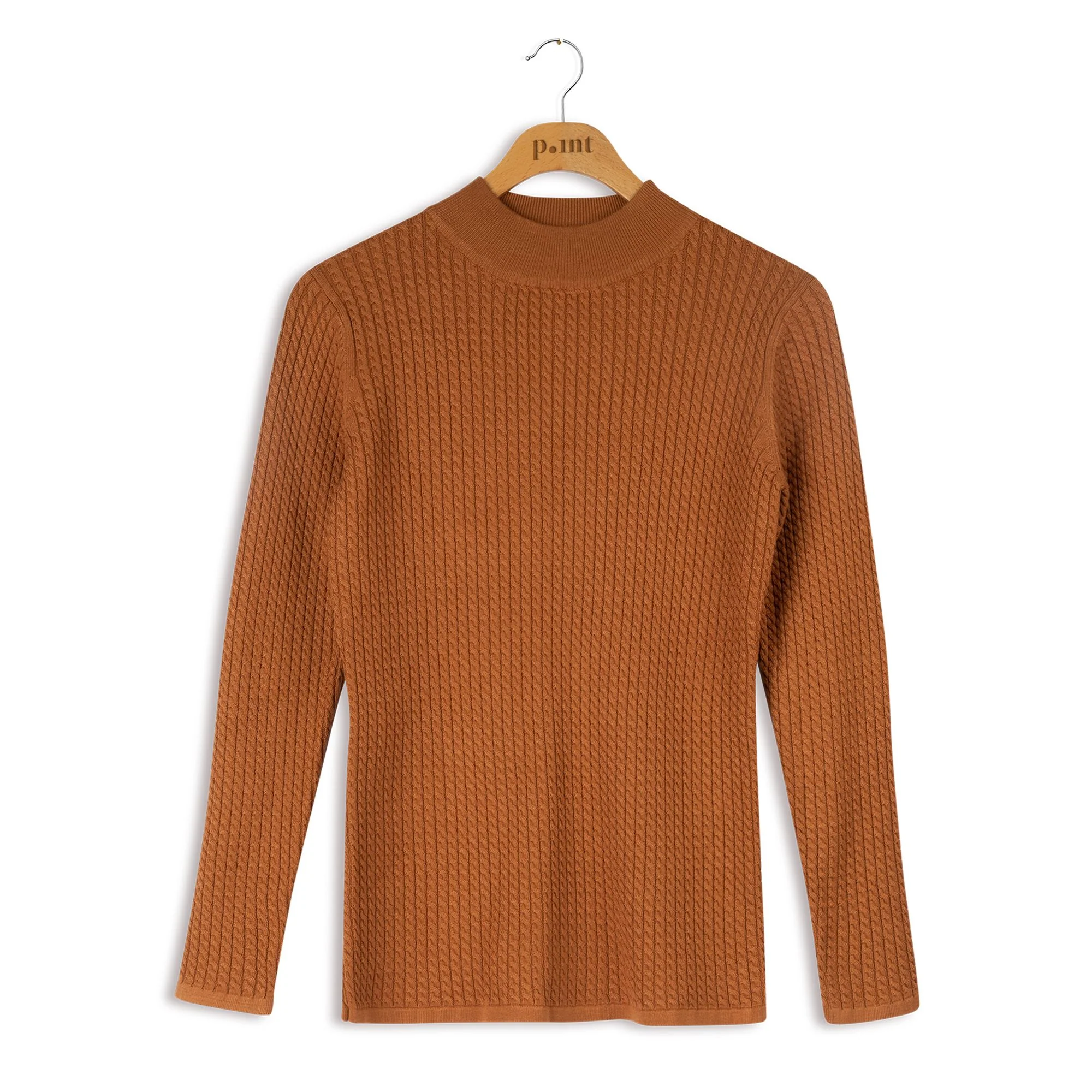Point Cable Knit Mock Neck - Image 7