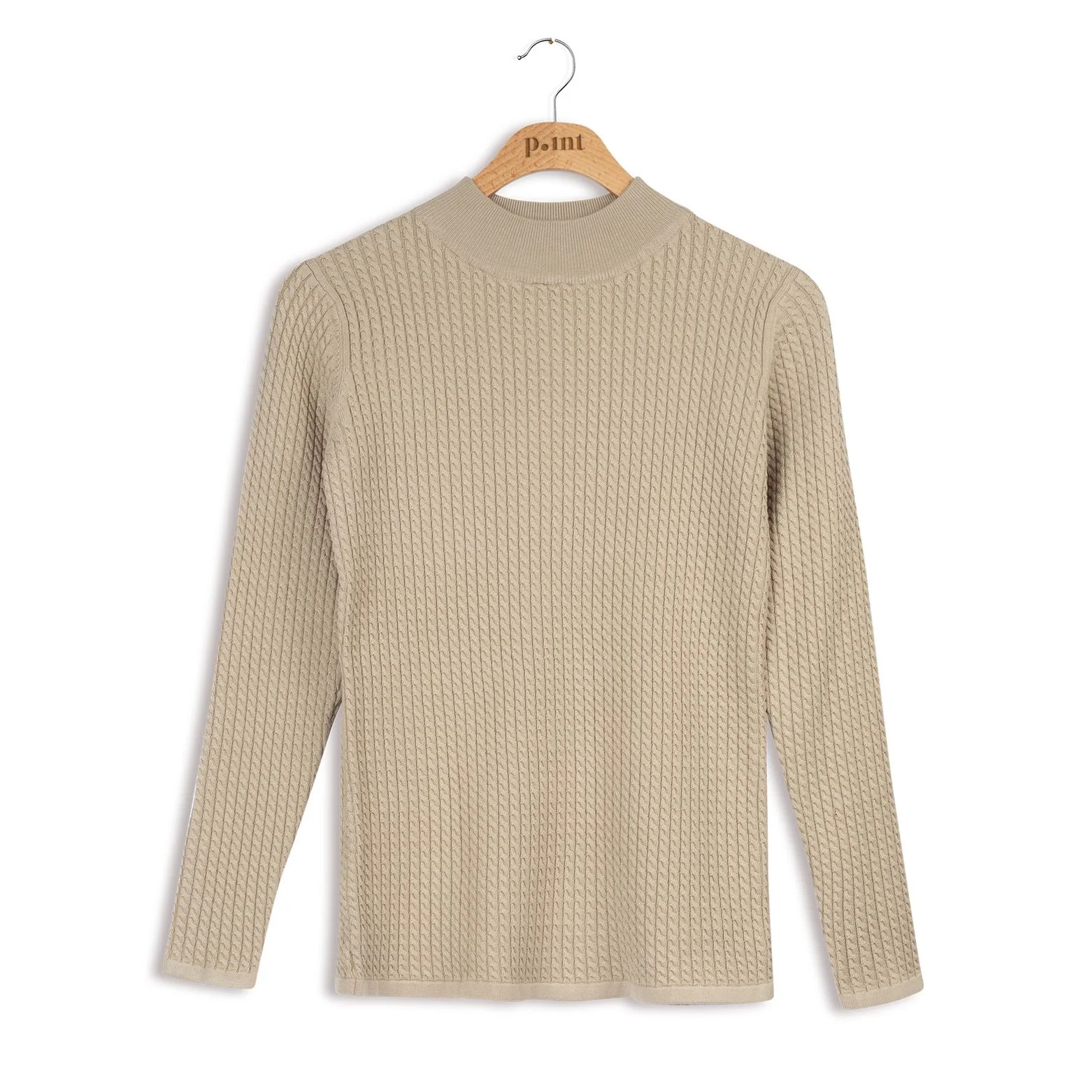 Point Cable Knit Mock Neck - Image 9