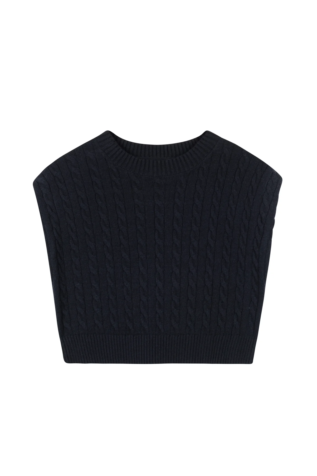 Point Cable Knit Vest - Image 3