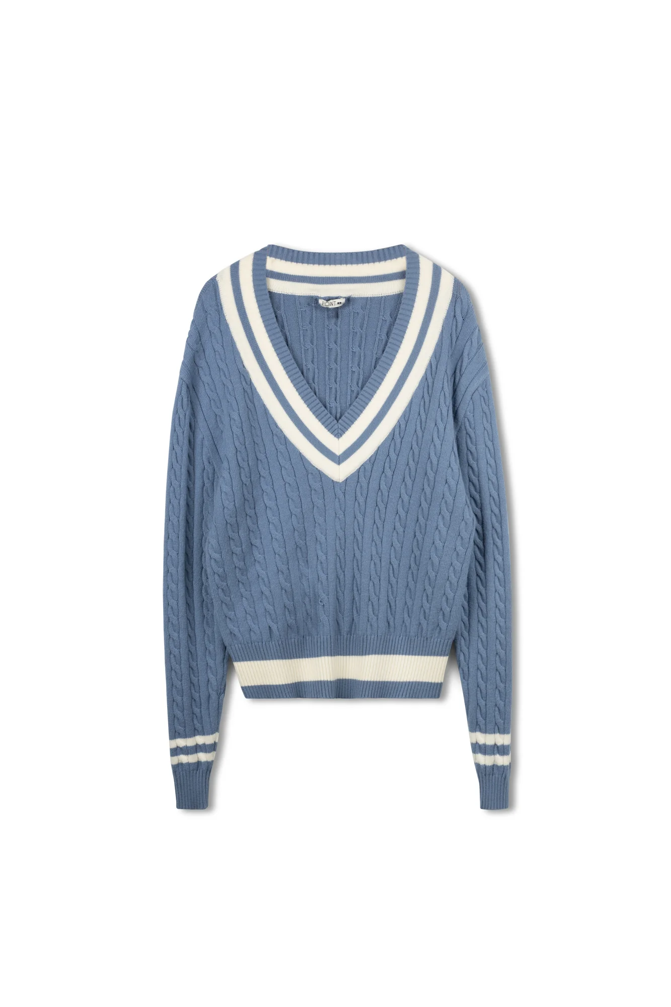 Point Chunky Knit Varsity Sweater - Image 3