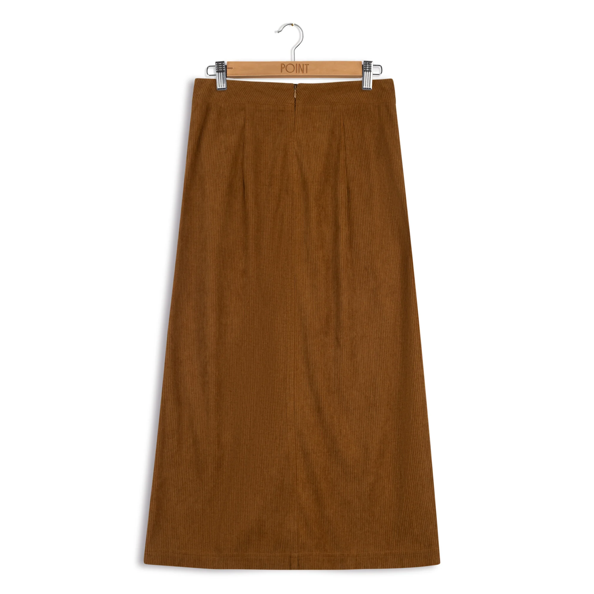 Point Corduroy Straight Skirt Chestnut - Image 3