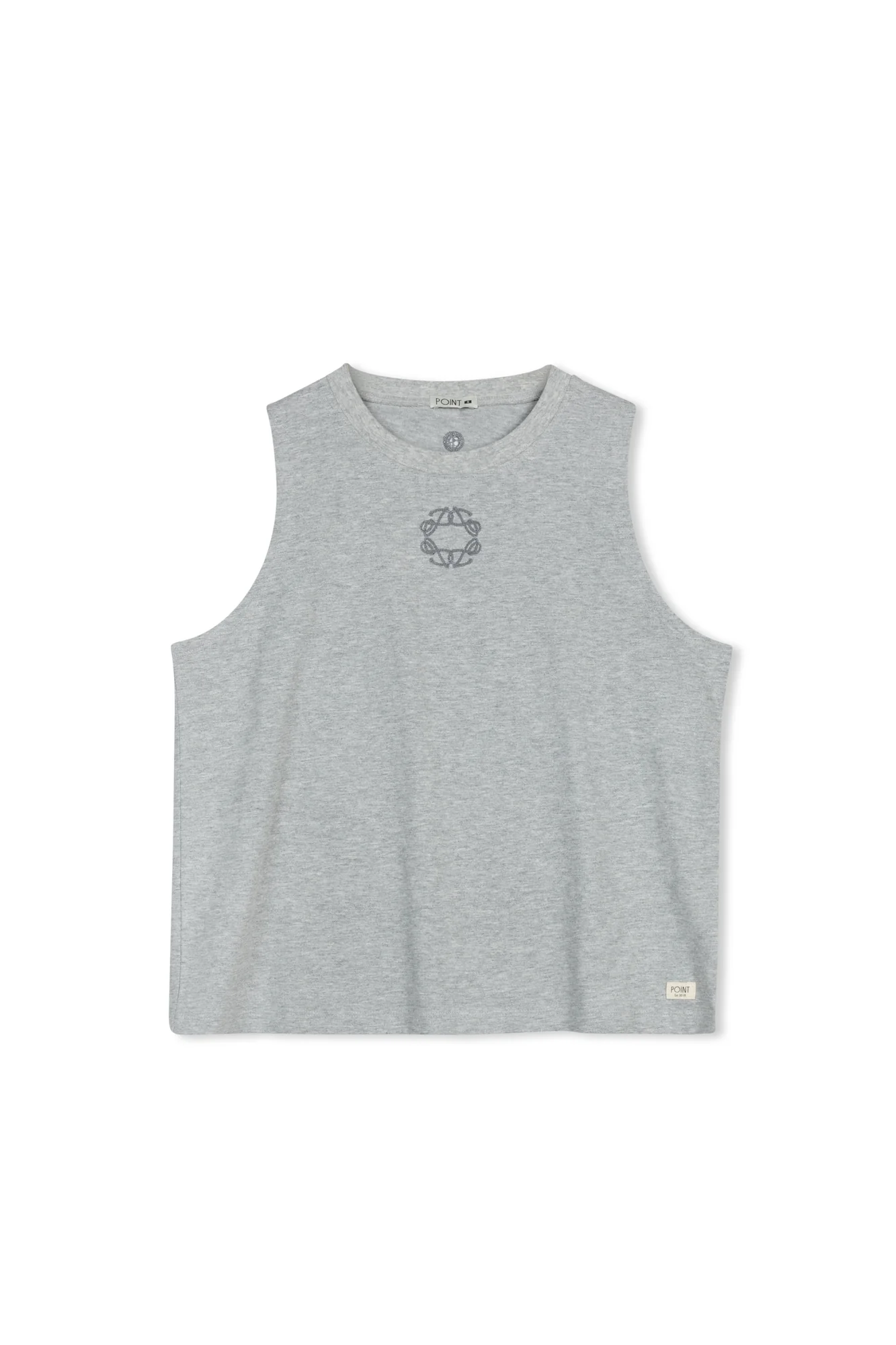 Point Embroidered Cotton Tank - Image 2
