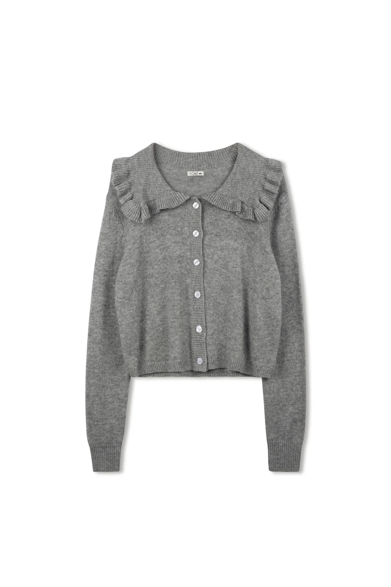 Point Fine Knit Ruffle Cardi