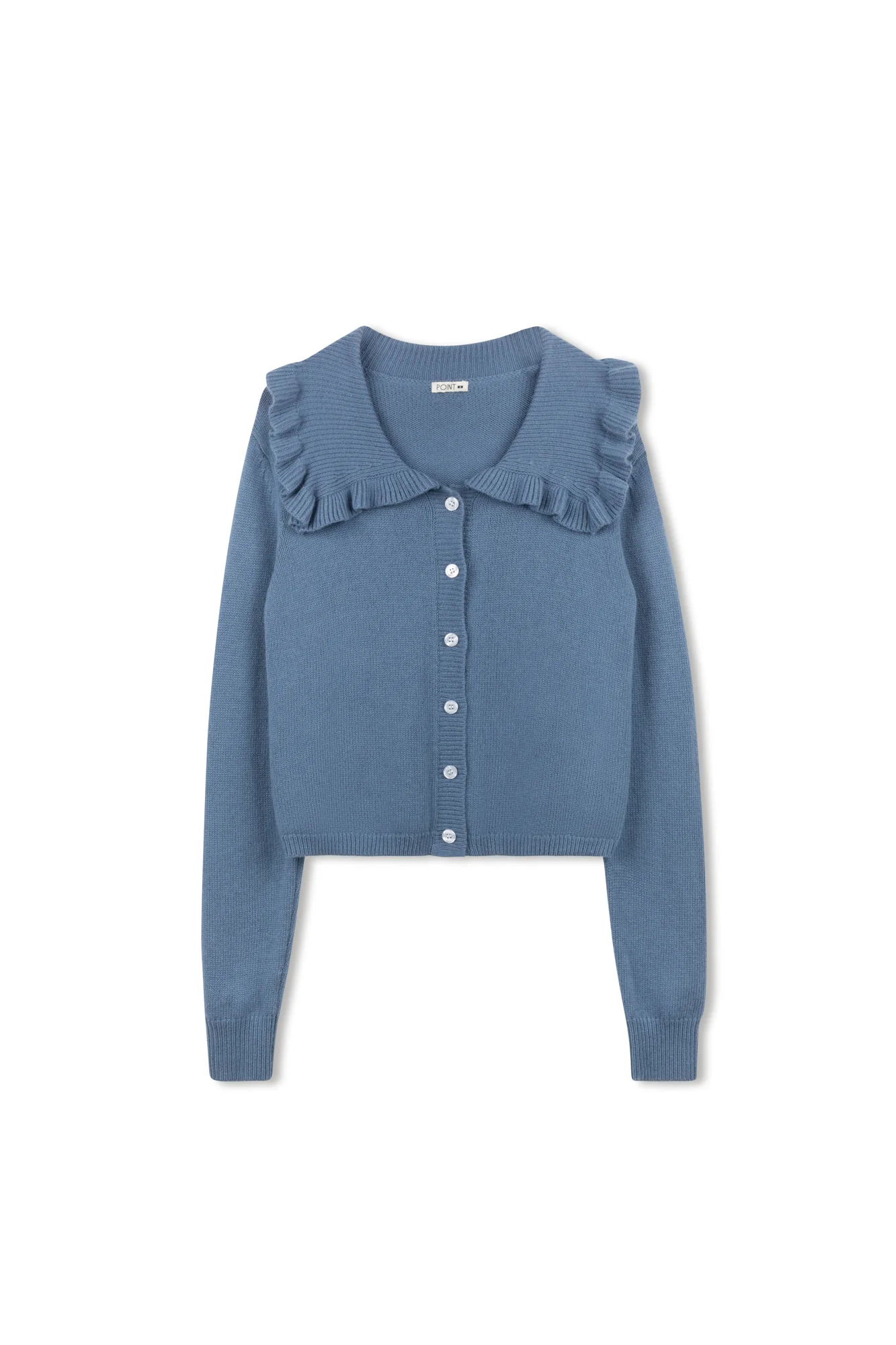 Point Fine Knit Ruffle Cardi - Image 4