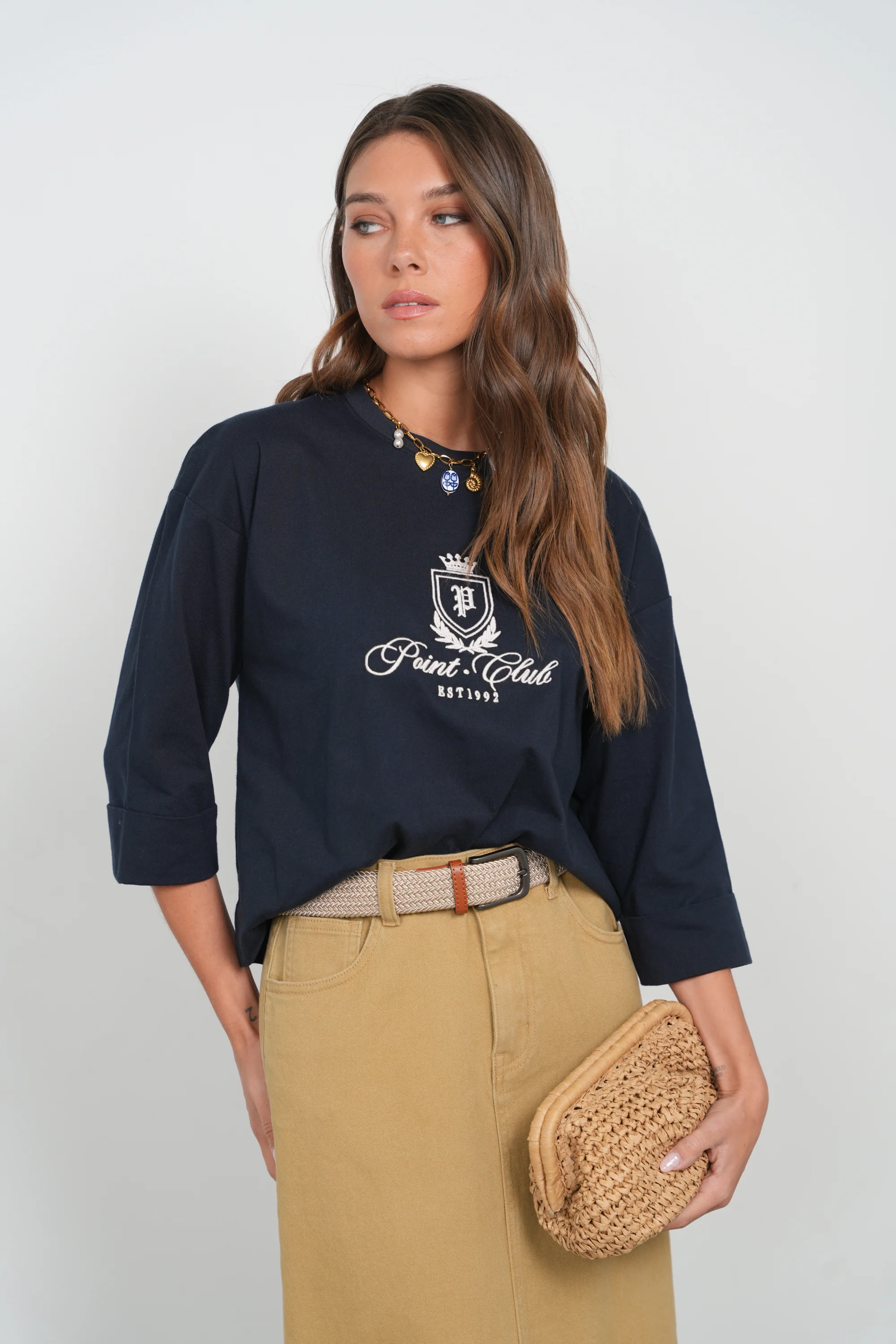 Point Graphic Roll Cuff Tee - Image 3