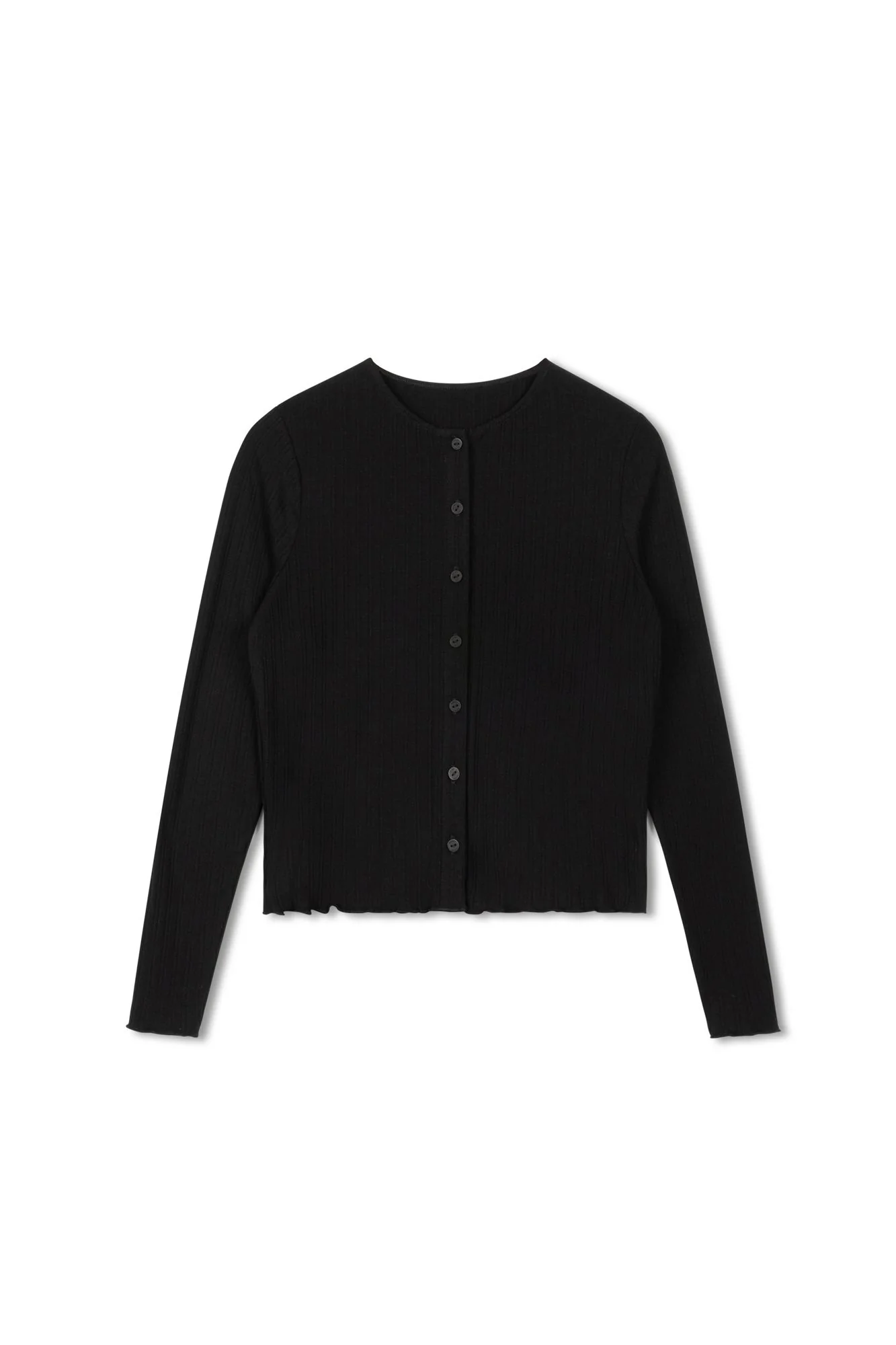 Point Lettuce Edge Ribbed Cardi - Image 5