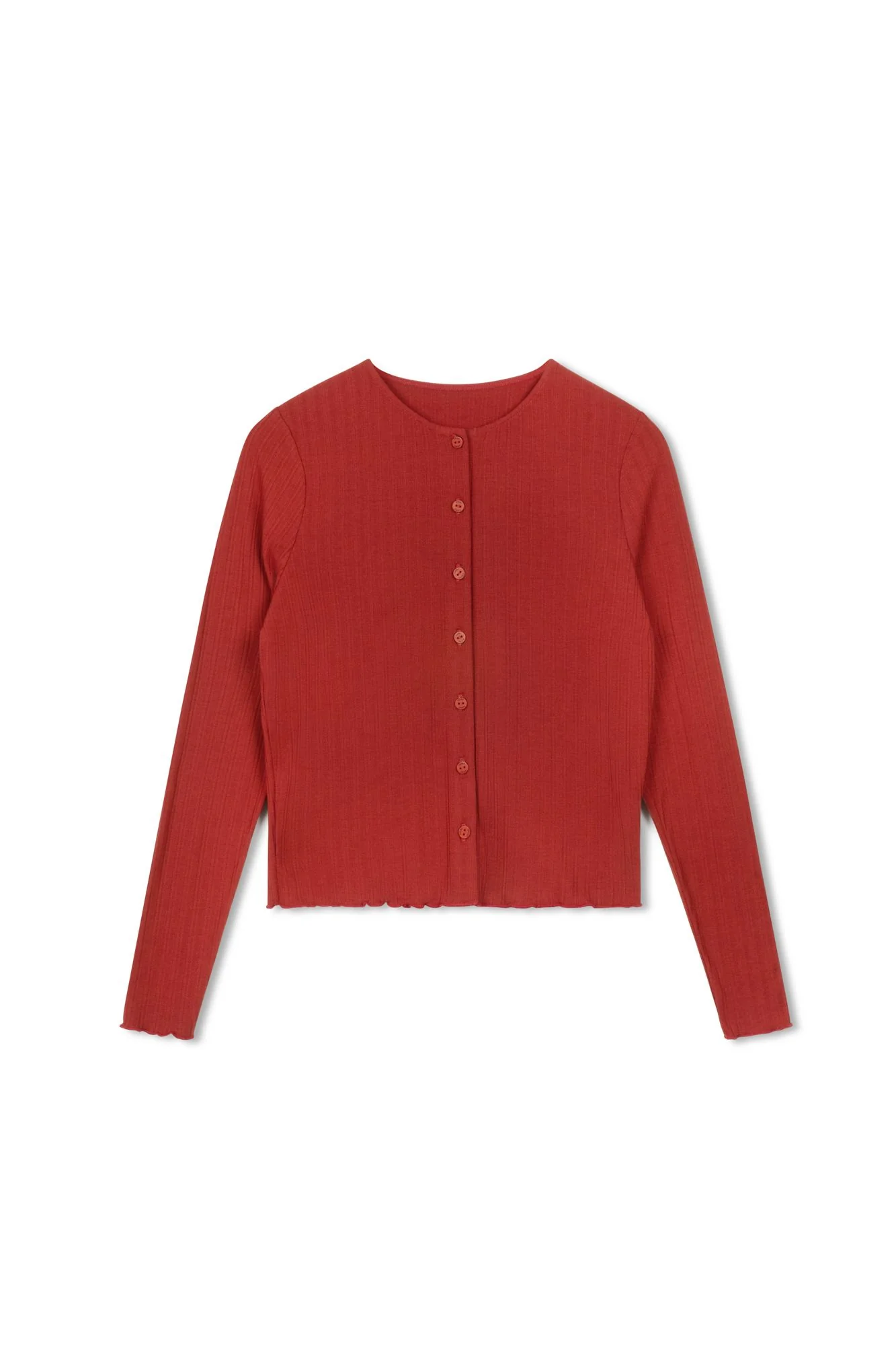 Point Lettuce Edge Ribbed Cardi - Image 6