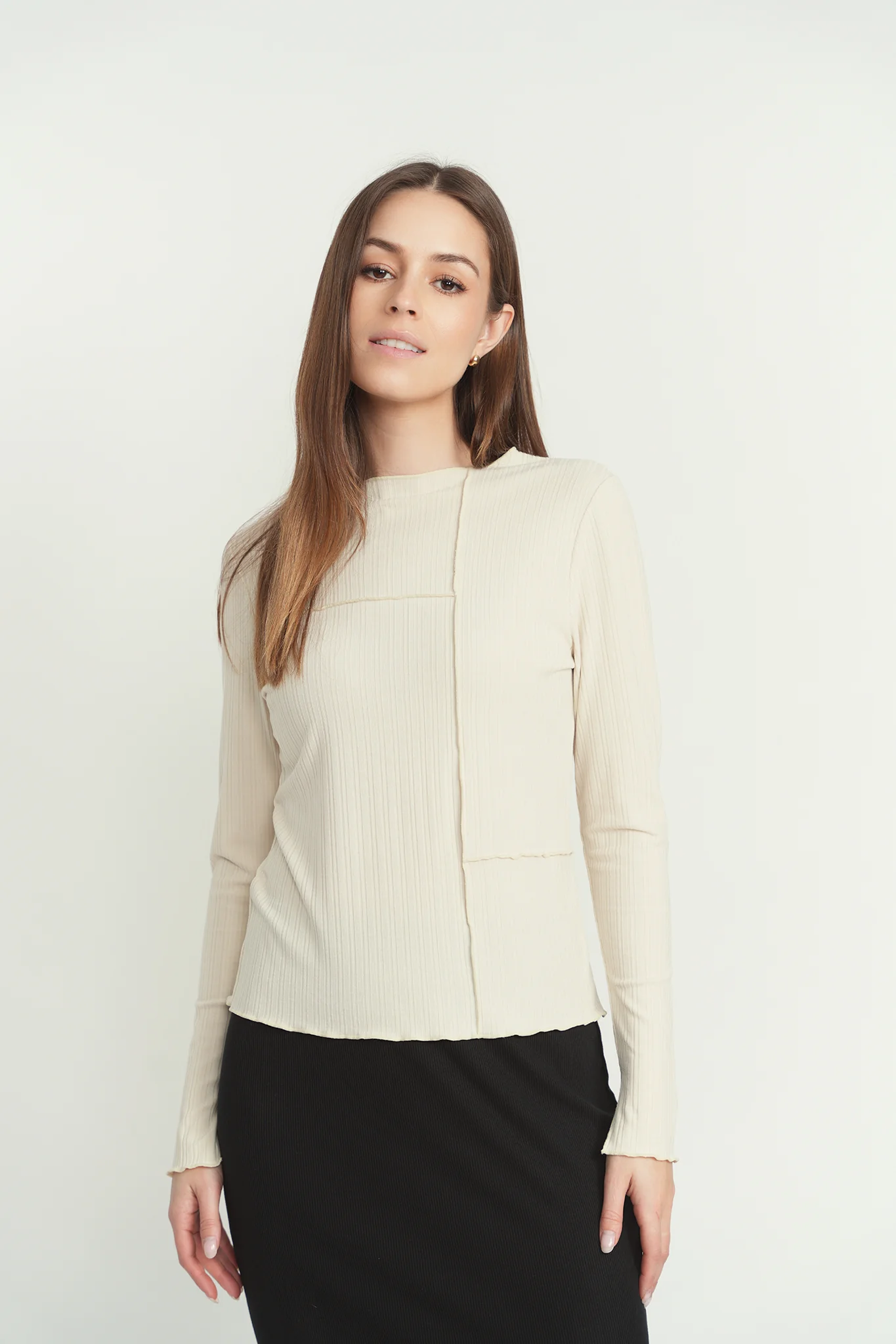 Point Lettuce Edge Ribbed Tee - Image 2