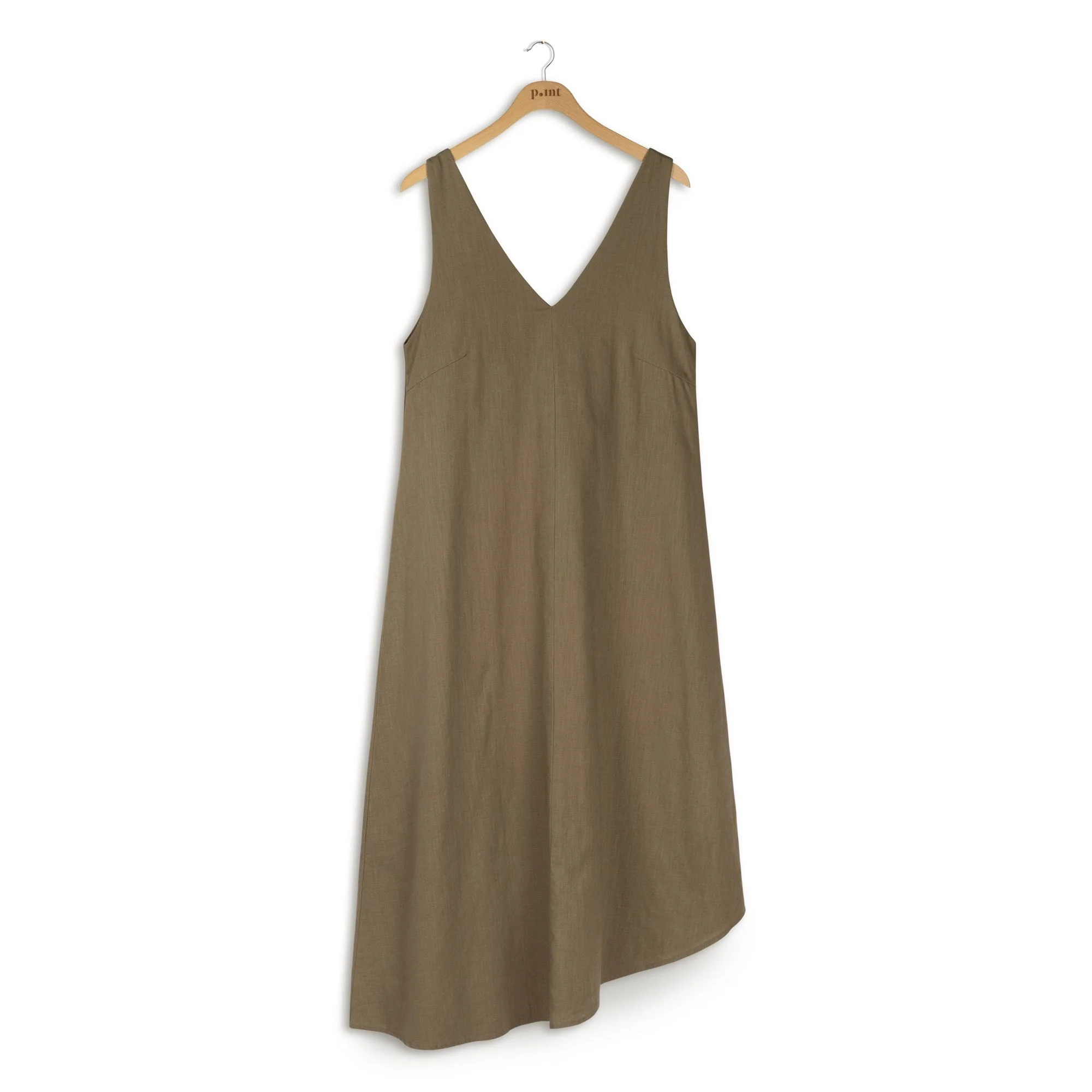 Point Linen Asymmetrical Dress - Image 3
