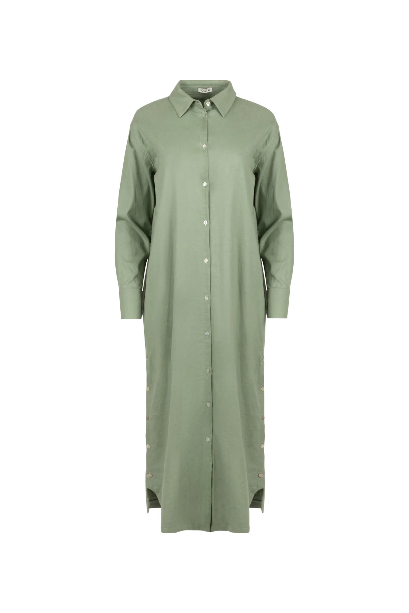 Point Linen Shirt Dress - Image 7